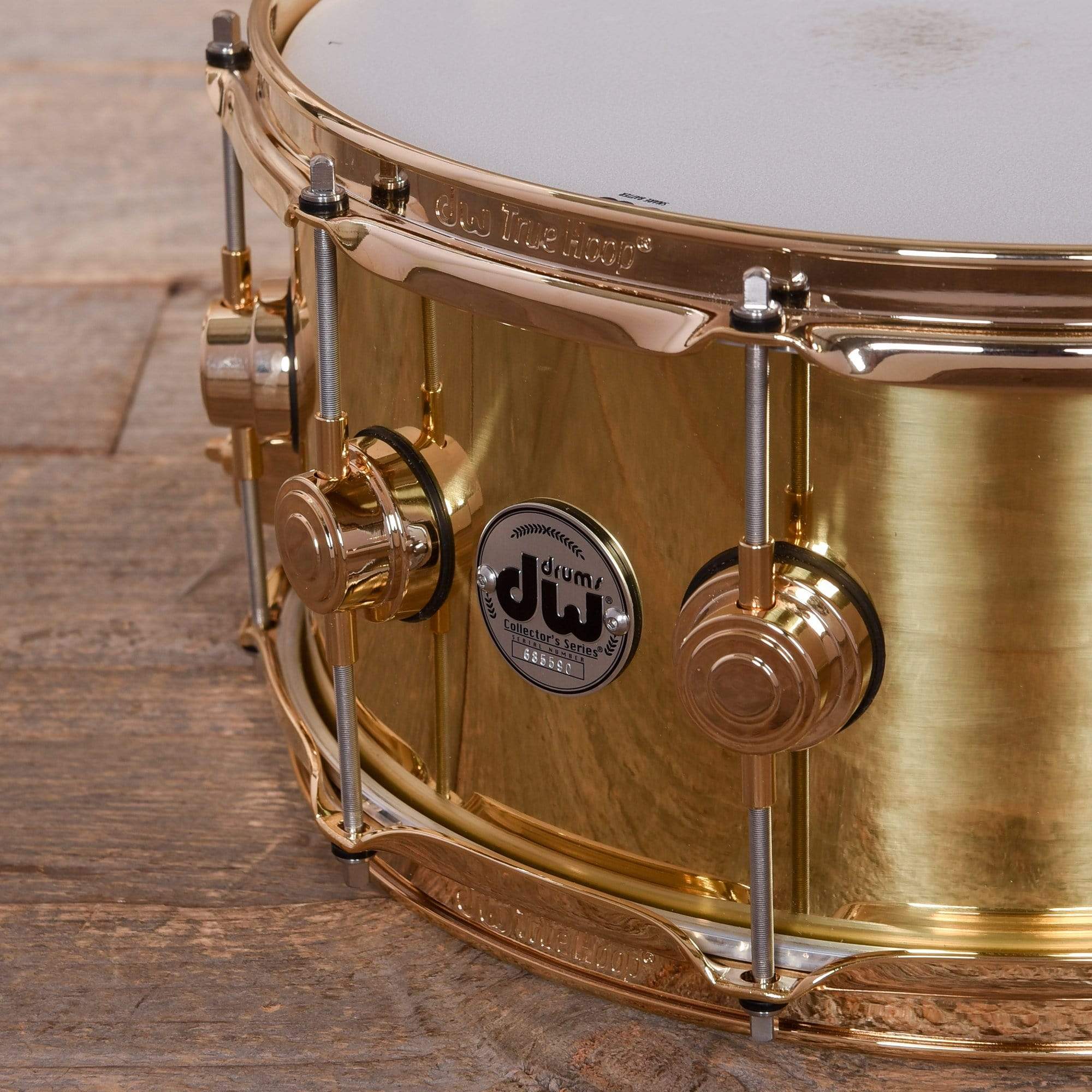 DW 6.5X14 Brass Polished Snare Drum w/ Gold Hardware Drums and Percussion / Acoustic Drums / Snare