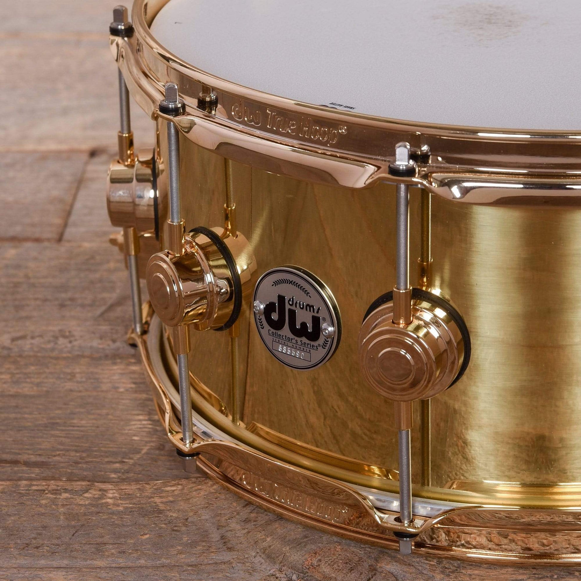 DW 6.5X14 Brass Polished Snare Drum w/ Gold Hardware Drums and Percussion / Acoustic Drums / Snare