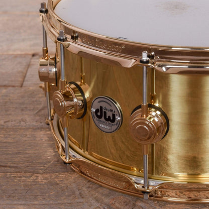 DW 6.5X14 Brass Polished Snare Drum w/ Gold Hardware Drums and Percussion / Acoustic Drums / Snare