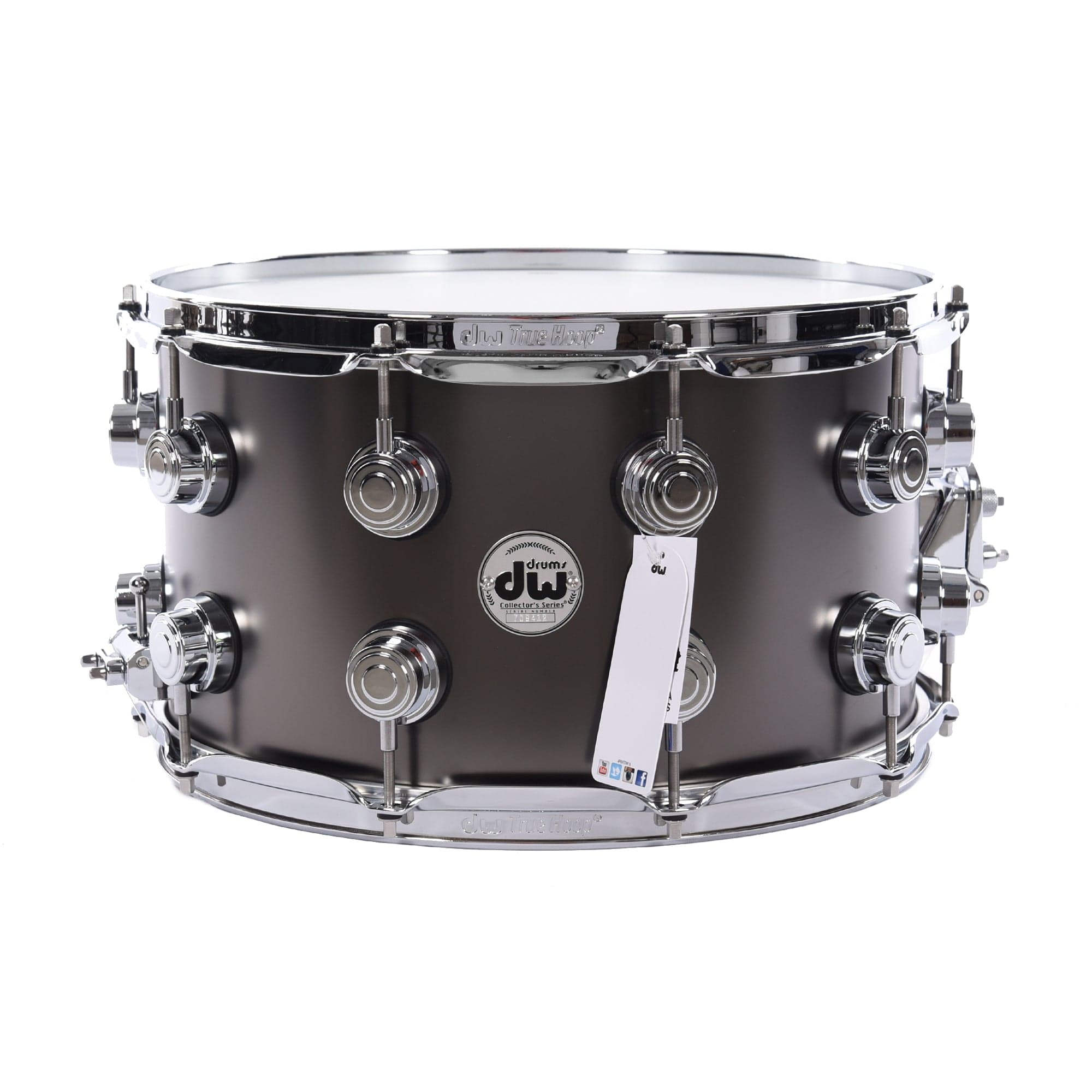 DW 8x14 Satin Black Over Brass Snare Drum w/Chrome Hardware Drums and Percussion / Acoustic Drums / Snare