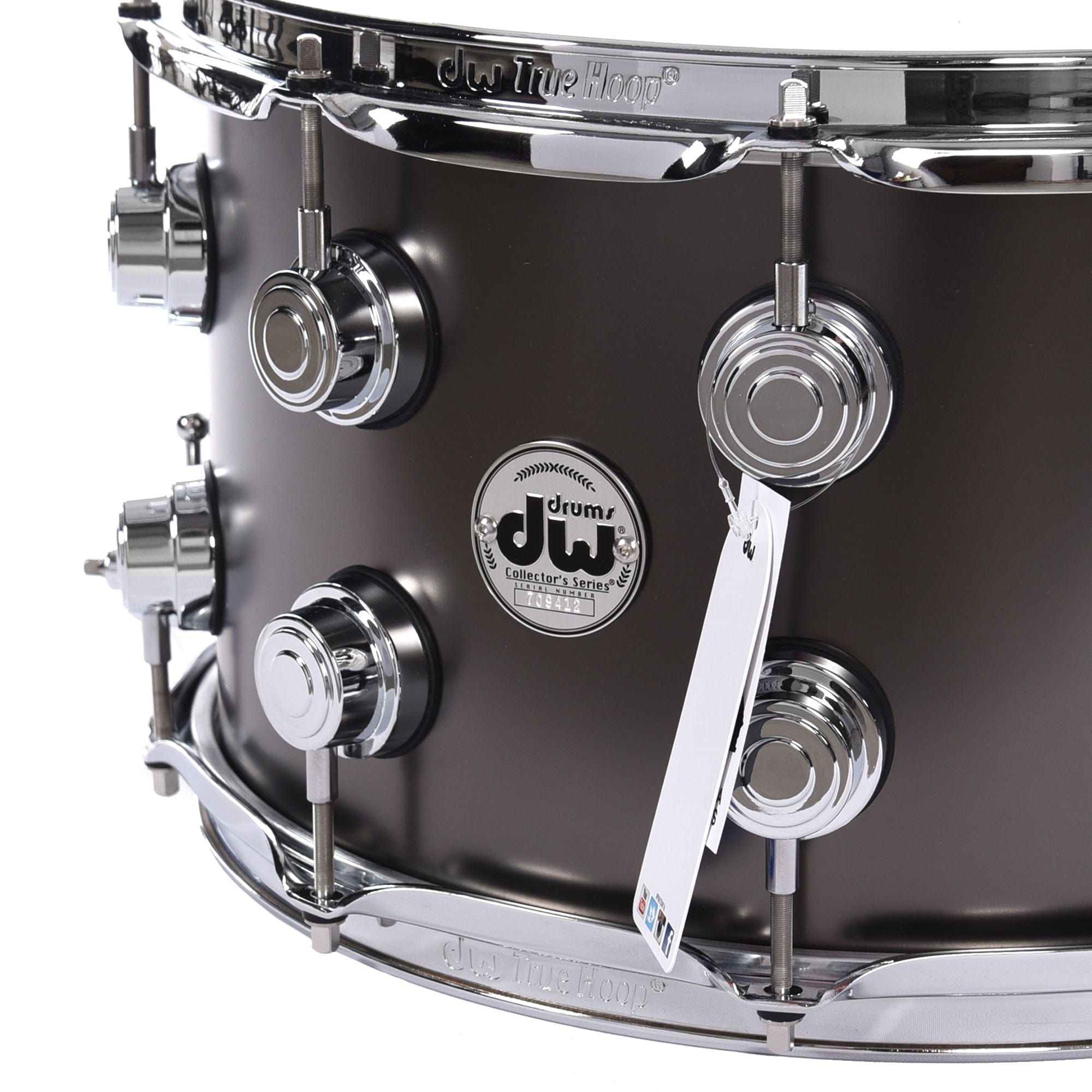 DW 8x14 Satin Black Over Brass Snare Drum w/Chrome Hardware Drums and Percussion / Acoustic Drums / Snare