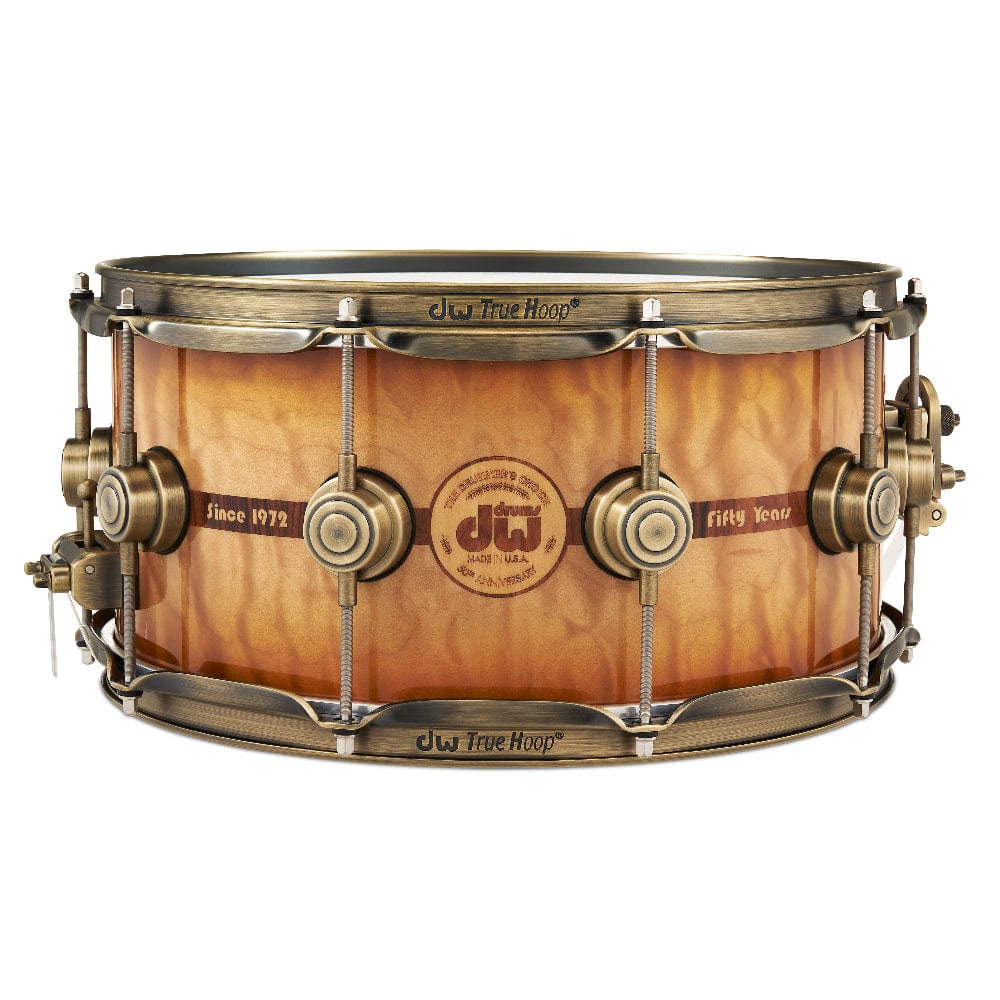 Drum Inlay DW Collector's Series 6.5x14 50th Anniversary Snare Drum Burnt Toast Q ...