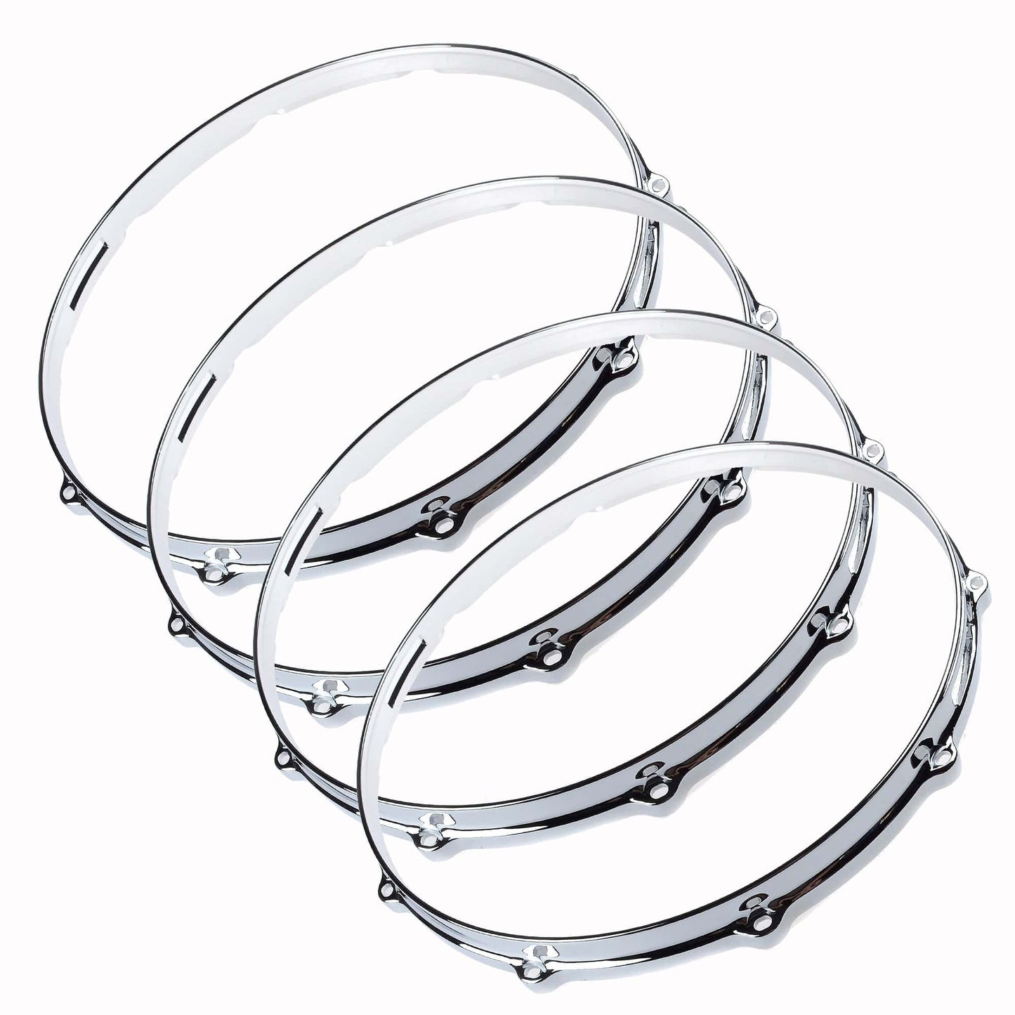 DW 14" 10 Lug Snare Side Die Cast Hoop Chrome 4 Pack Bundle Drums and Percussion / Parts and Accessories / Drum Parts