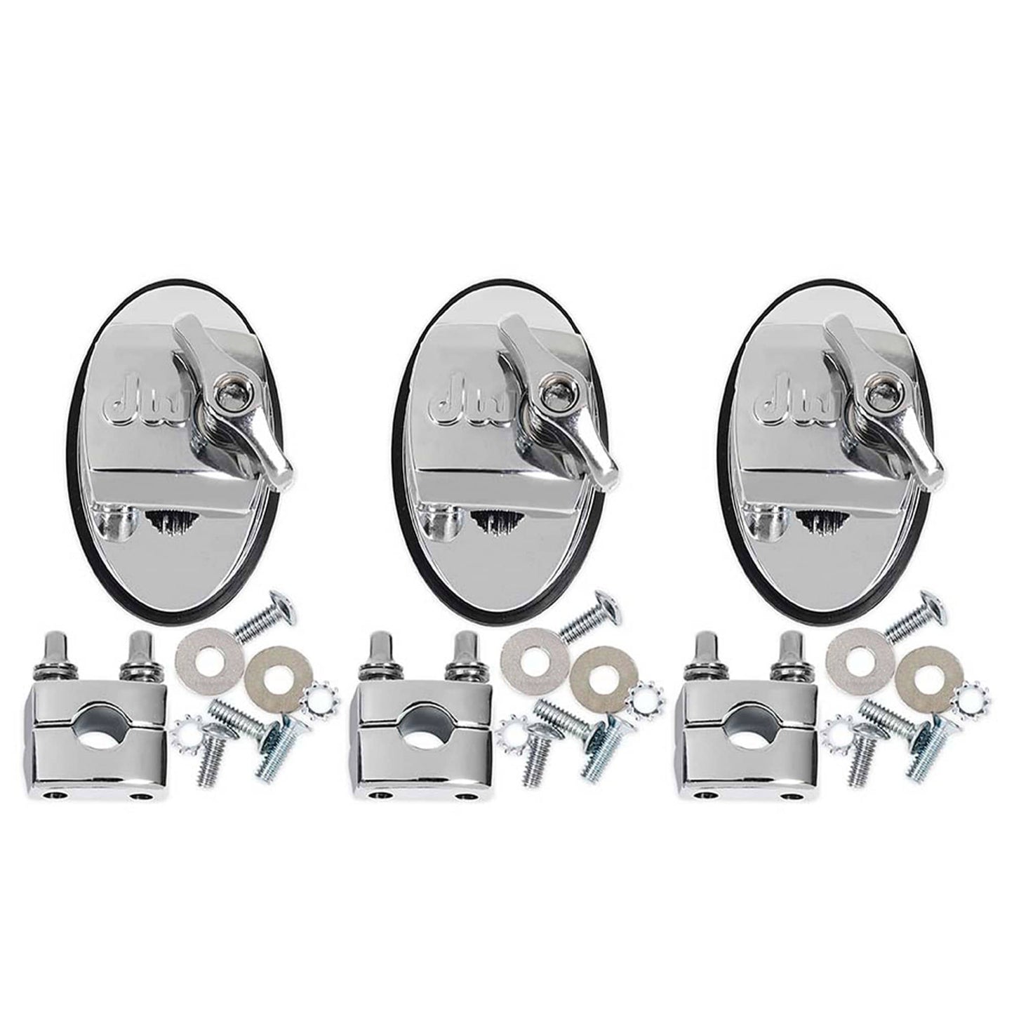 DW Hinged Tom Mounting Bracket Chrome (3 Pack Bundle) Drums and Percussion / Parts and Accessories / Mounts