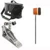 DW 5000 Modern Retro Accelerator Single Bass Drum Pedal Bundle w/Bag & Low Boy Lightweight Leather Amber/Med Brown Beater w/Gold Stripe & CDE Logo Drums and Percussion / Parts and Accessories / Pedals