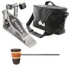 DW 5000 Modern Retro Turbo Single Bass Drum Pedal Bundle w/Bag & Low Boy Standard Wood Brown/Amber/Brown/Gold Stripes CDE Logo Beater Drums and Percussion / Parts and Accessories / Pedals