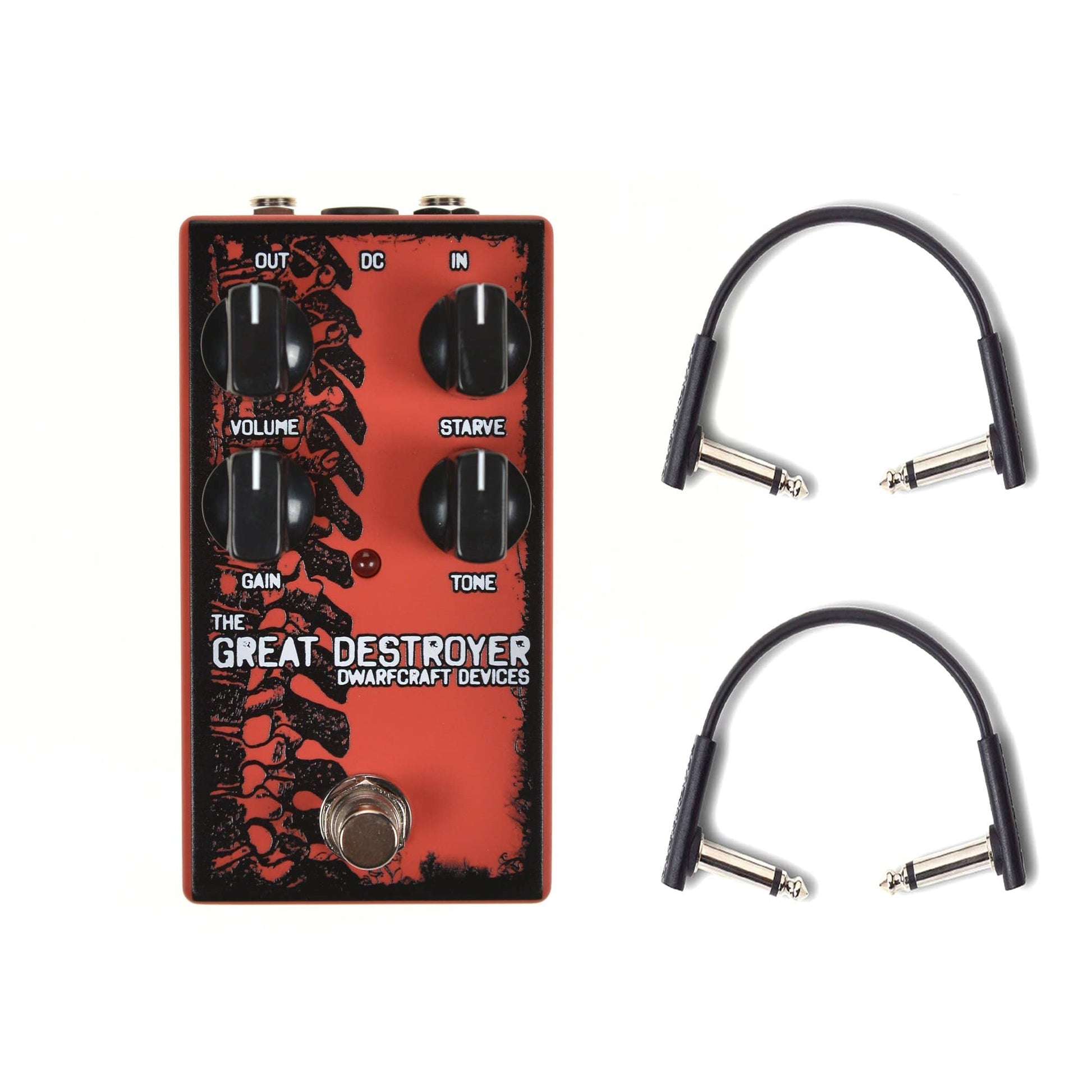 Dwarfcraft Devices The Great Destroyer Rhythmic Oscillation and Industrial Fuzz v2 w/RockBoard Flat Patch Cables Bundle Effects and Pedals / Fuzz