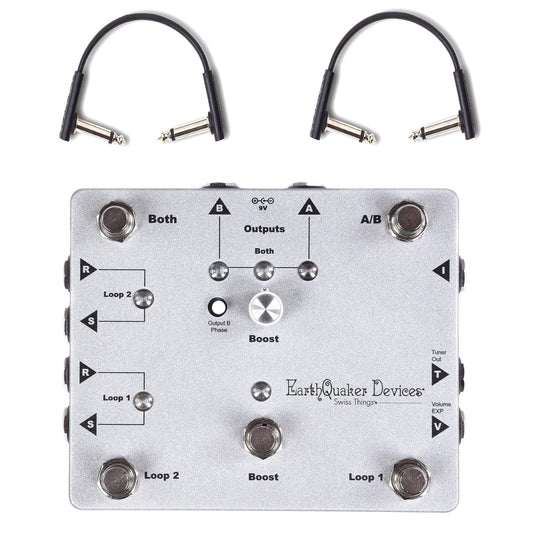Earthquaker Devices Swiss Things Pedalboard Reconciler Textured Tin Foil w/RockBoard Flat Patch Cables Bundle Effects and Pedals / Controllers, Volume and Expression