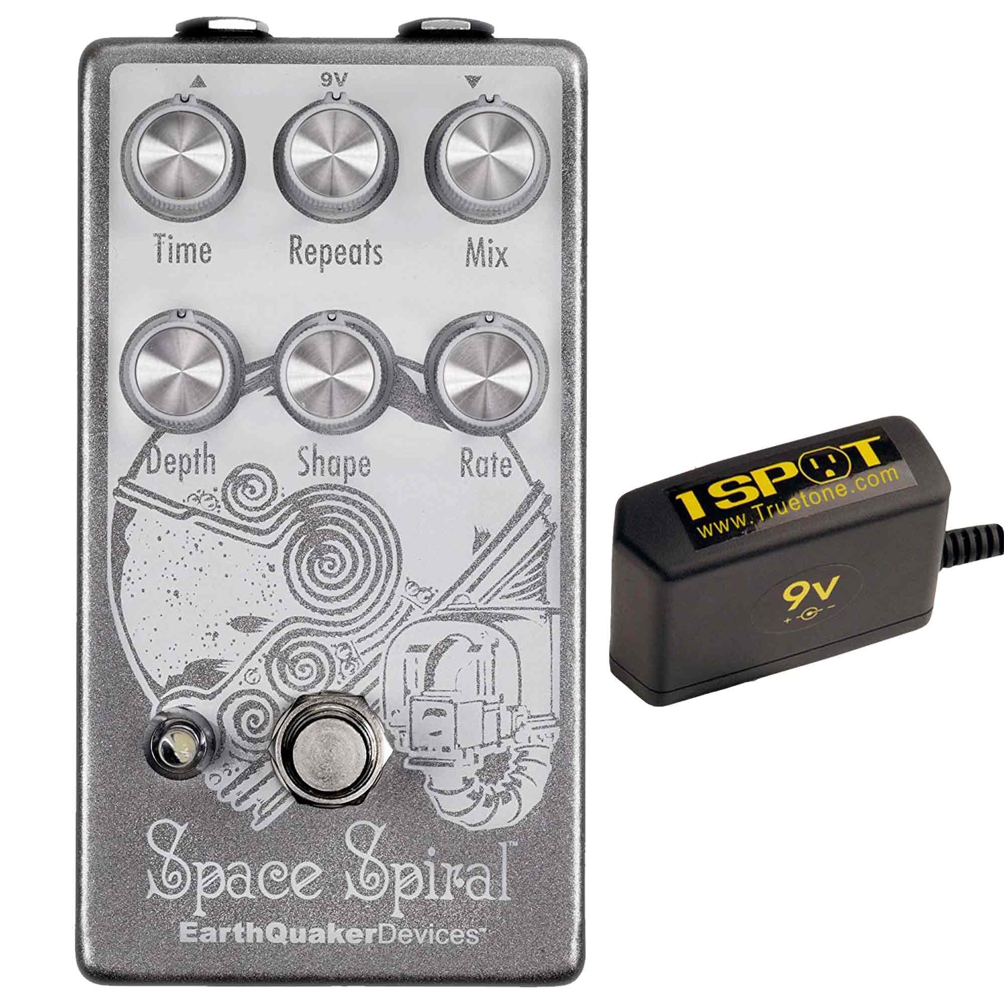 Earthquaker Devices Space Spiral Modulated Delay v2 Bundle w/ Truetone 1 Spot Space Saving 9v Adapter Effects and Pedals / Delay