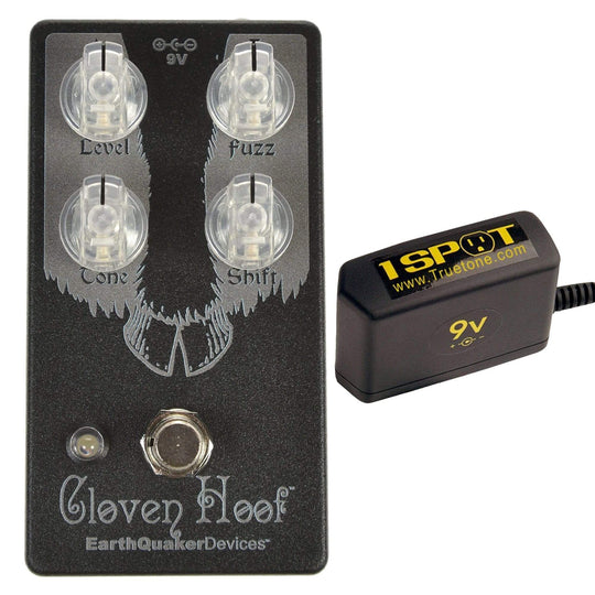 Earthquaker Devices Cloven Hoof v2 Inverse Black Bundle w/ Truetone 1 Spot 9v Adapter Effects and Pedals / Fuzz