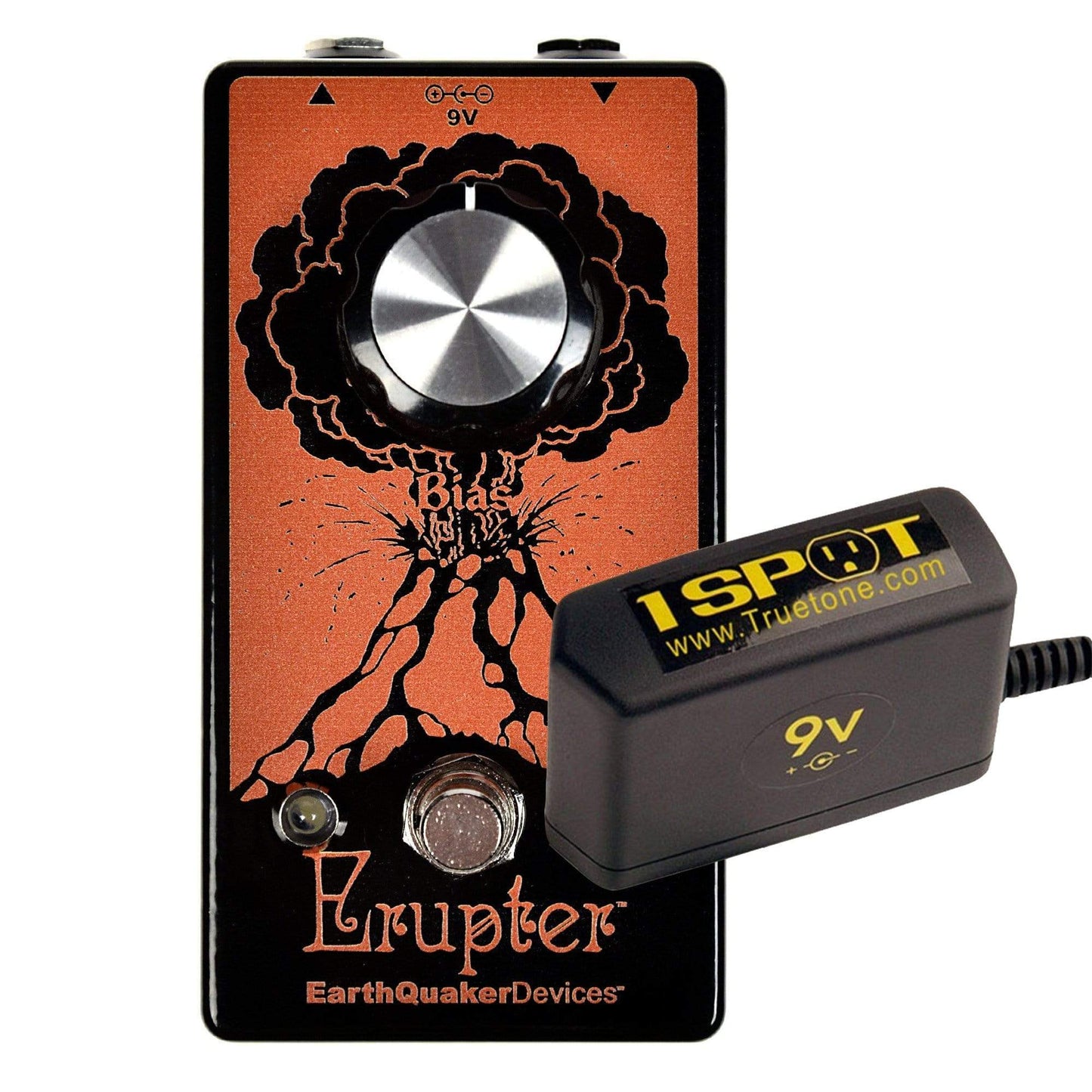 Earthquaker Devices Erupter Fuzz Bundle w/ Truetone 1 Spot Space Saving 9v Adapter Effects and Pedals / Fuzz
