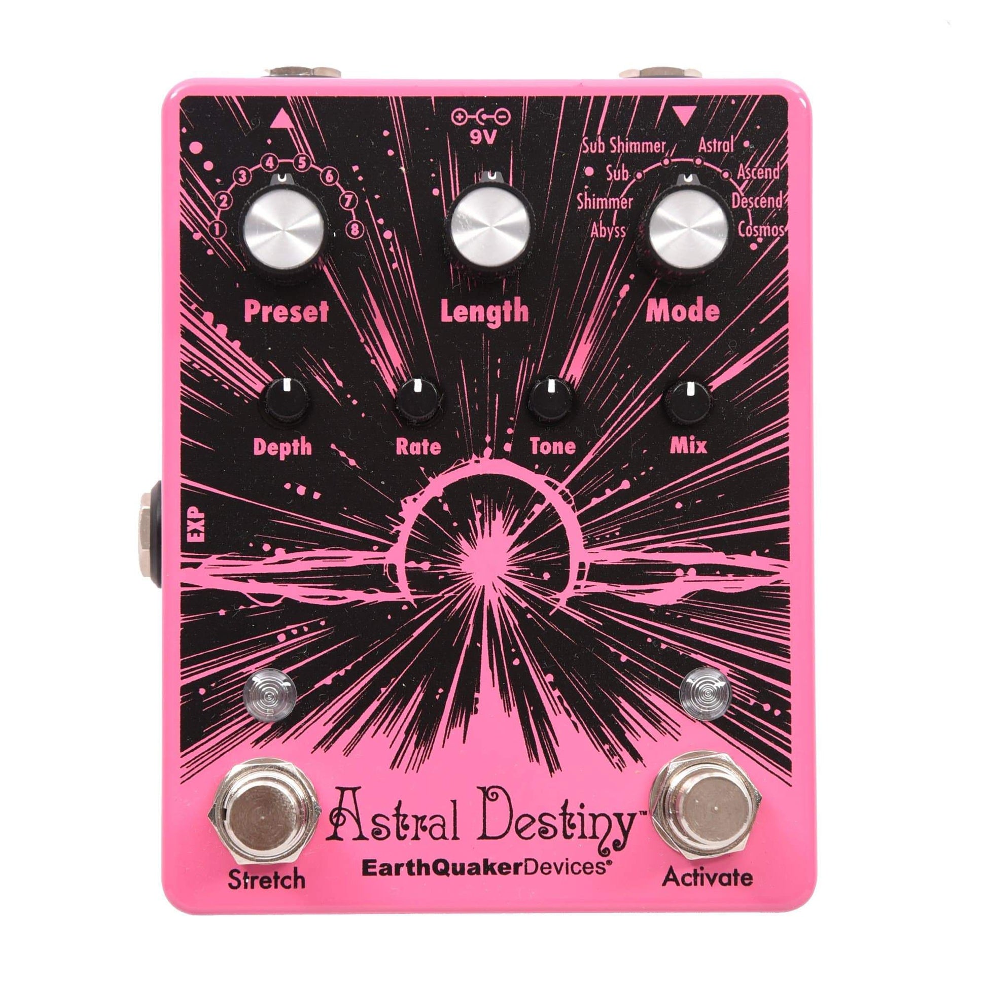 astral destiny pedal Earthquaker Devices Astral Destiny Octal Octave Reverberation Odyssey Pink & Black