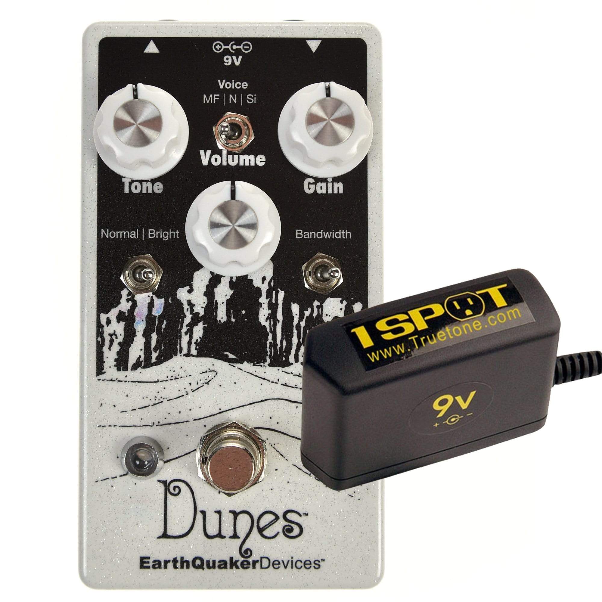 Earthquaker Devices Dunes Mini Mega Ultimate Overdrive v2 Bundle w/ Truetone 1 Spot 9v Adapter Effects and Pedals / Overdrive and Boost