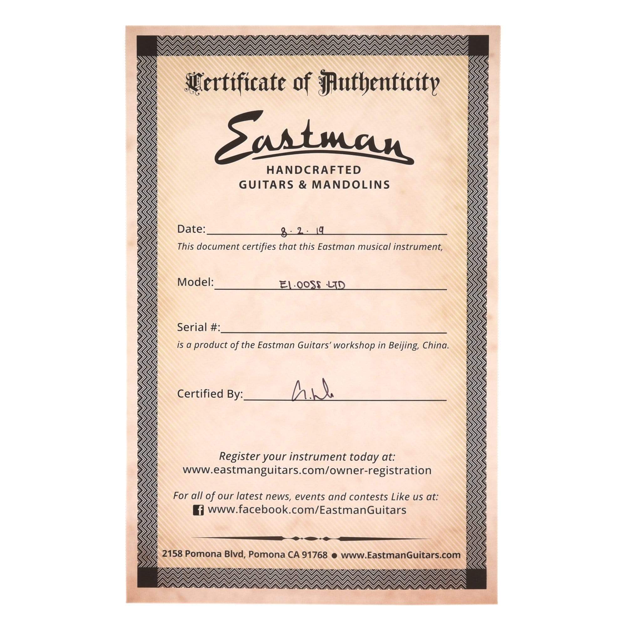 Eastman Limited Edition E1OOSS Traditional Adirondack/Sapele OO Natural w/Fishman Sonitone Acoustic Guitars / Concert