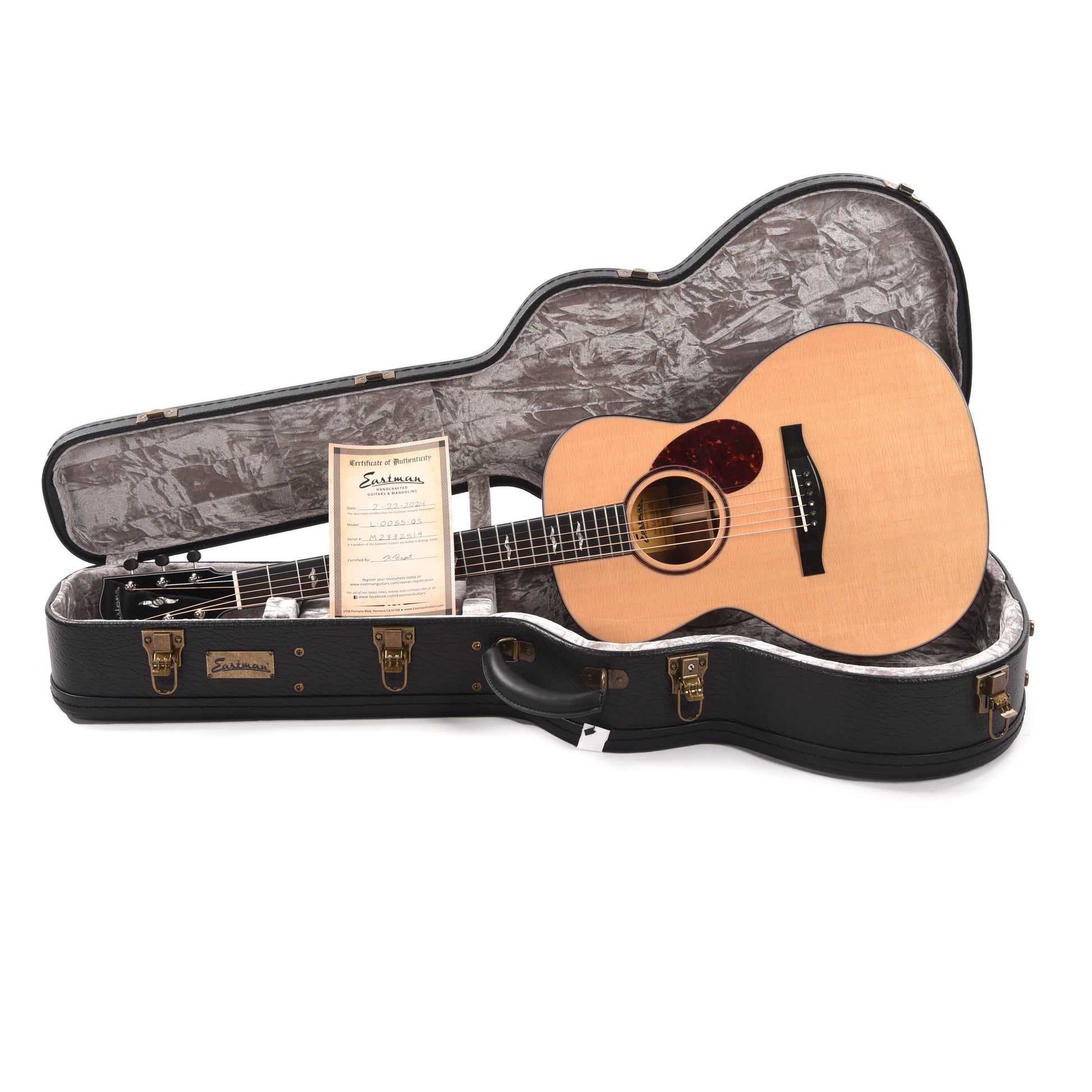 Eastman L-OOSS-QS European Spruce/AA Quilted Sapele OOSS Natural Acoustic Guitars / OM and Auditorium