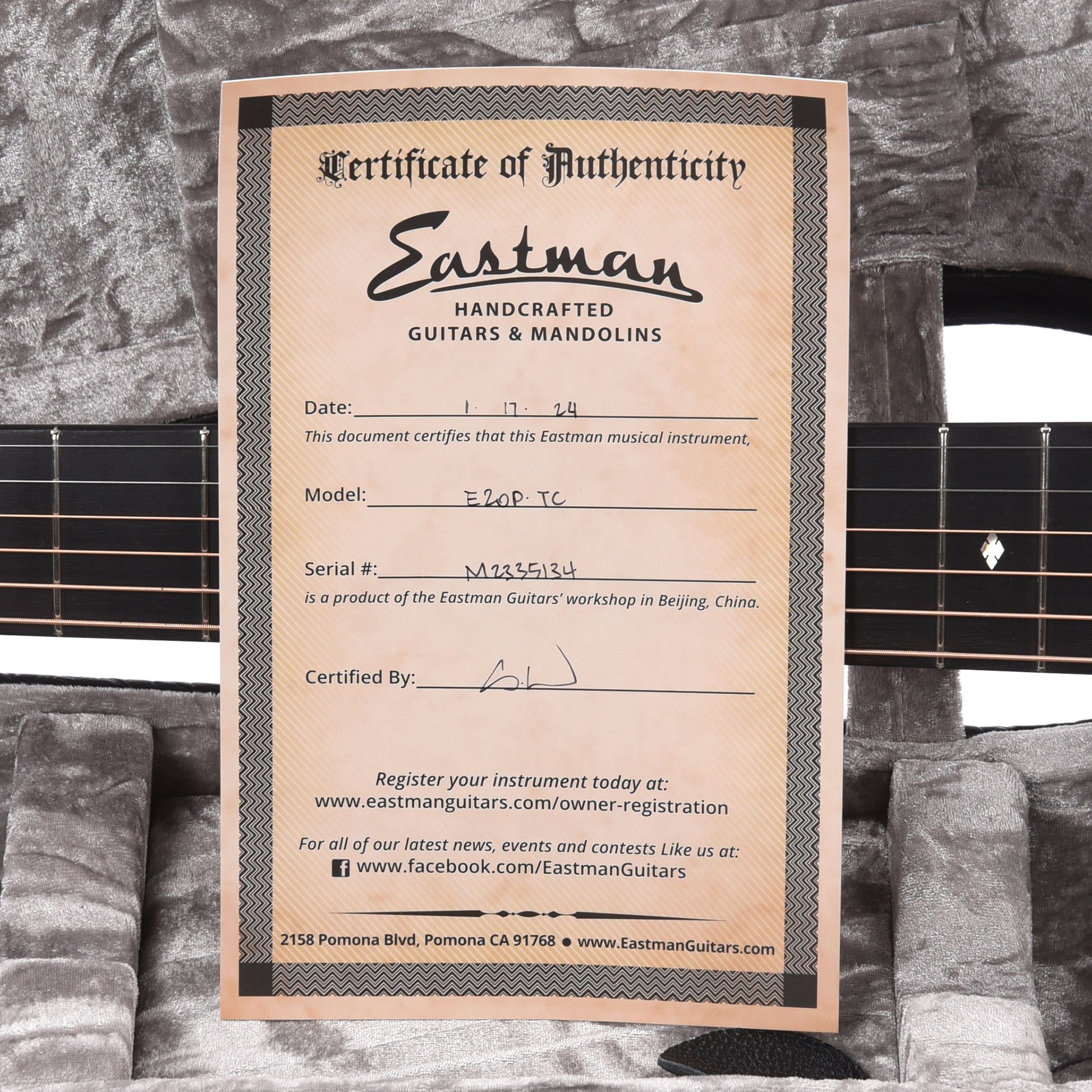 Eastman E20P Thermo-Cured Adirondack/Rosewood Truetone Gloss Natural Acoustic Guitars / Parlor