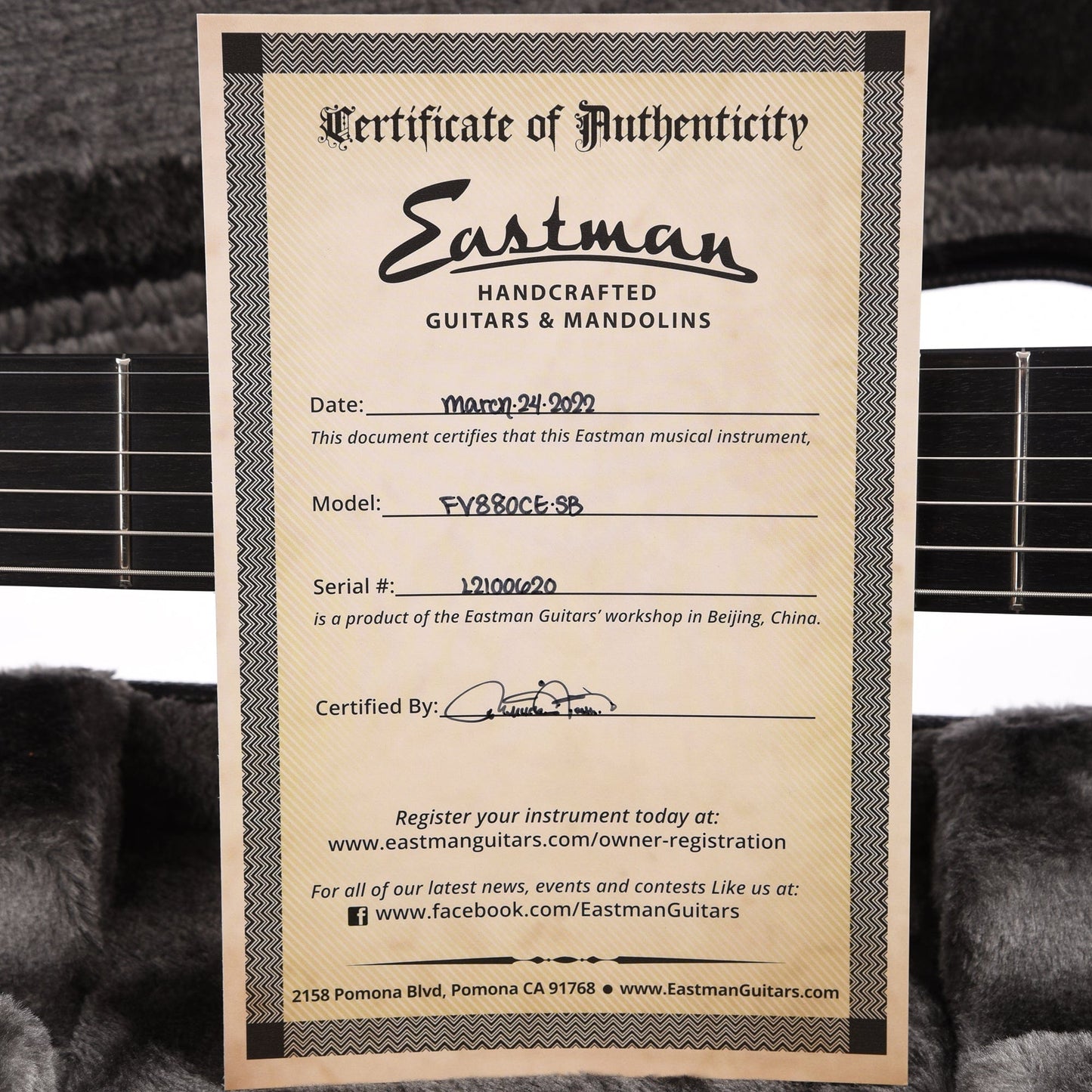 Eastman FV880CE Frank Vignola Signature Sunburst w/Lollar Pickup Electric Guitars / Archtop