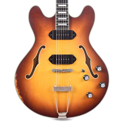 Eastman T64/v-T Thinline Antique Goldburst w/Lollar P-90 Dogears & Trapeze Tailpiece Electric Guitars / Hollow Body