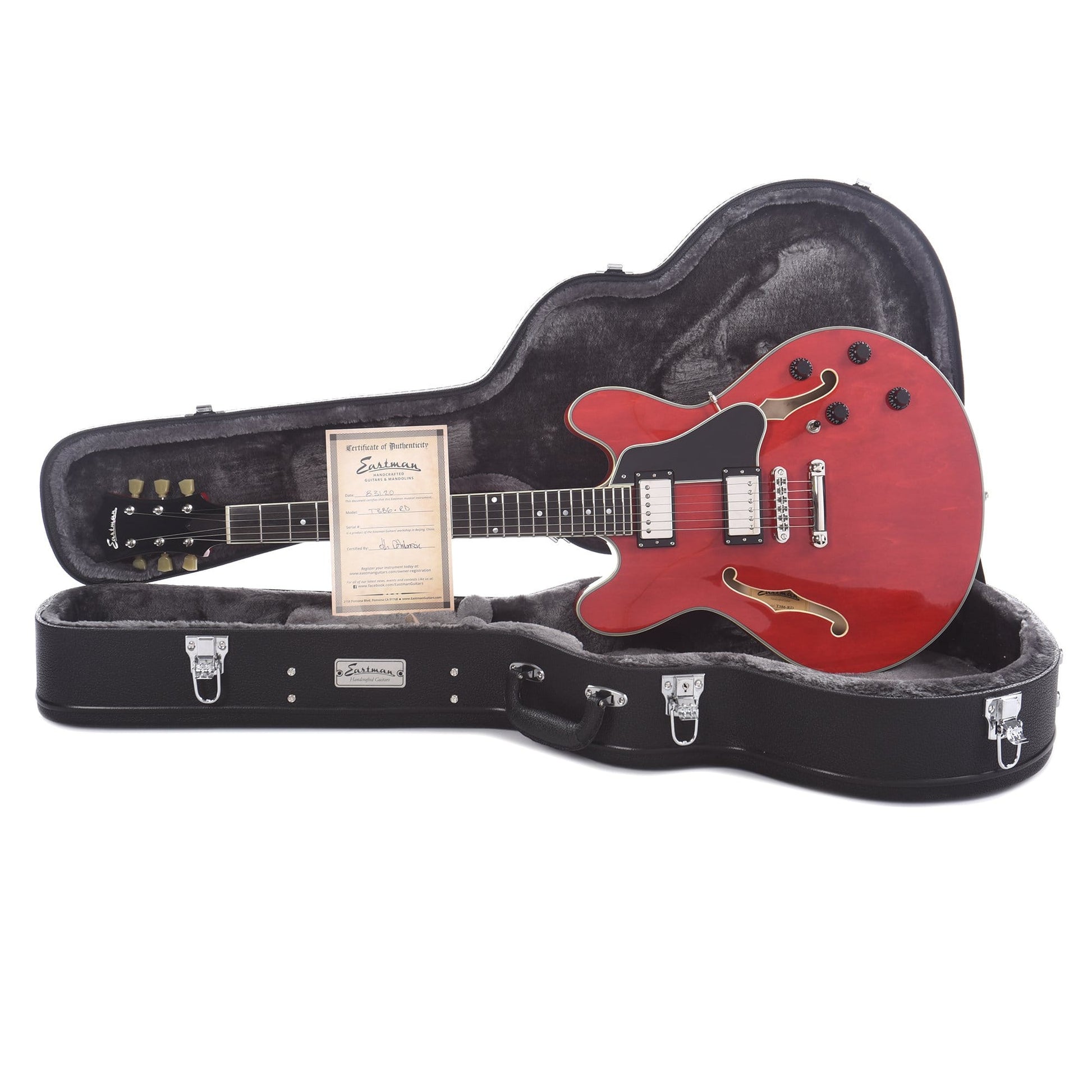 Eastman T386 Thinline Red w/Kent Armstrong Humbuckers Electric Guitars / Semi-Hollow