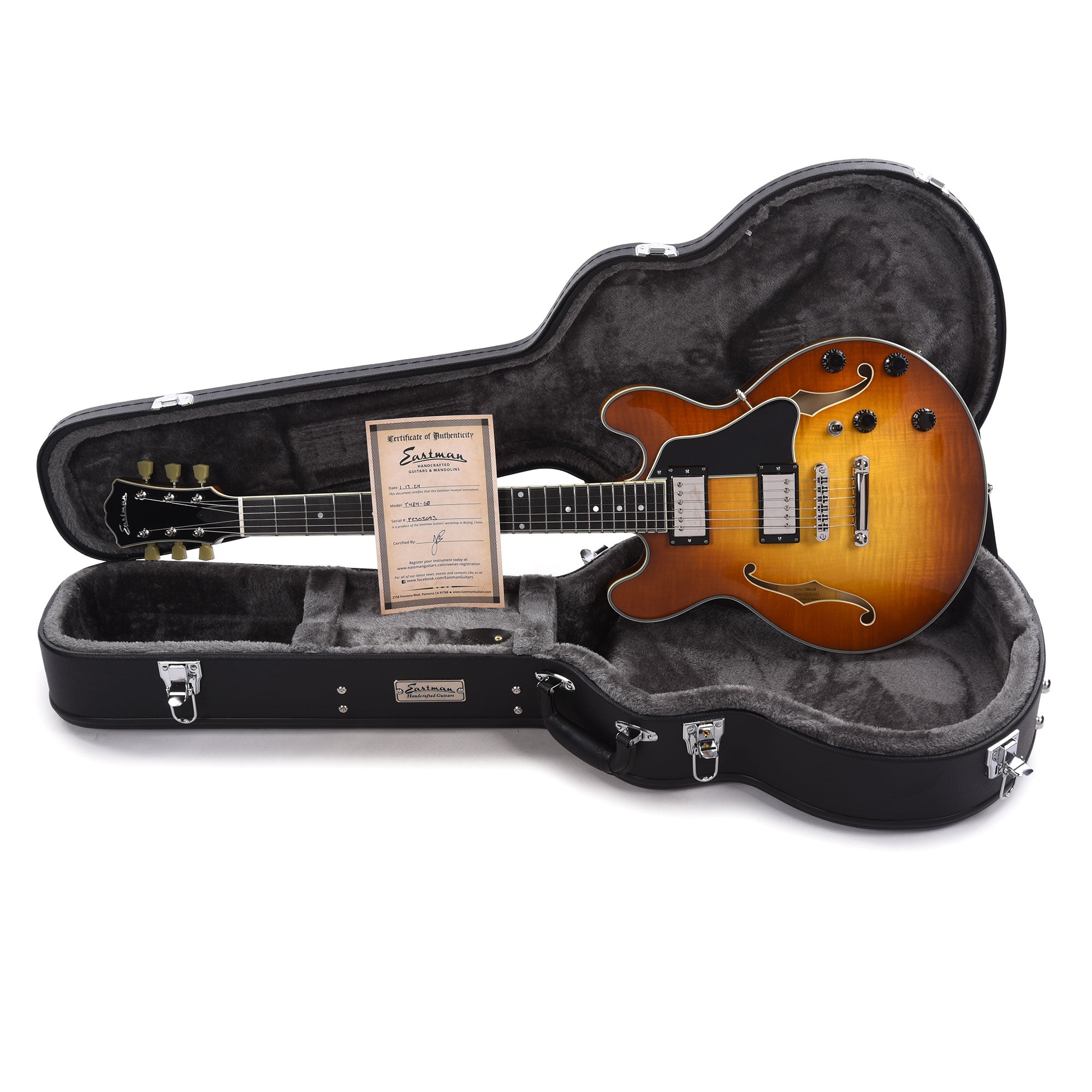 Eastman T484 Thinline Truetone Gloss Goldburst Electric Guitars / Semi-Hollow