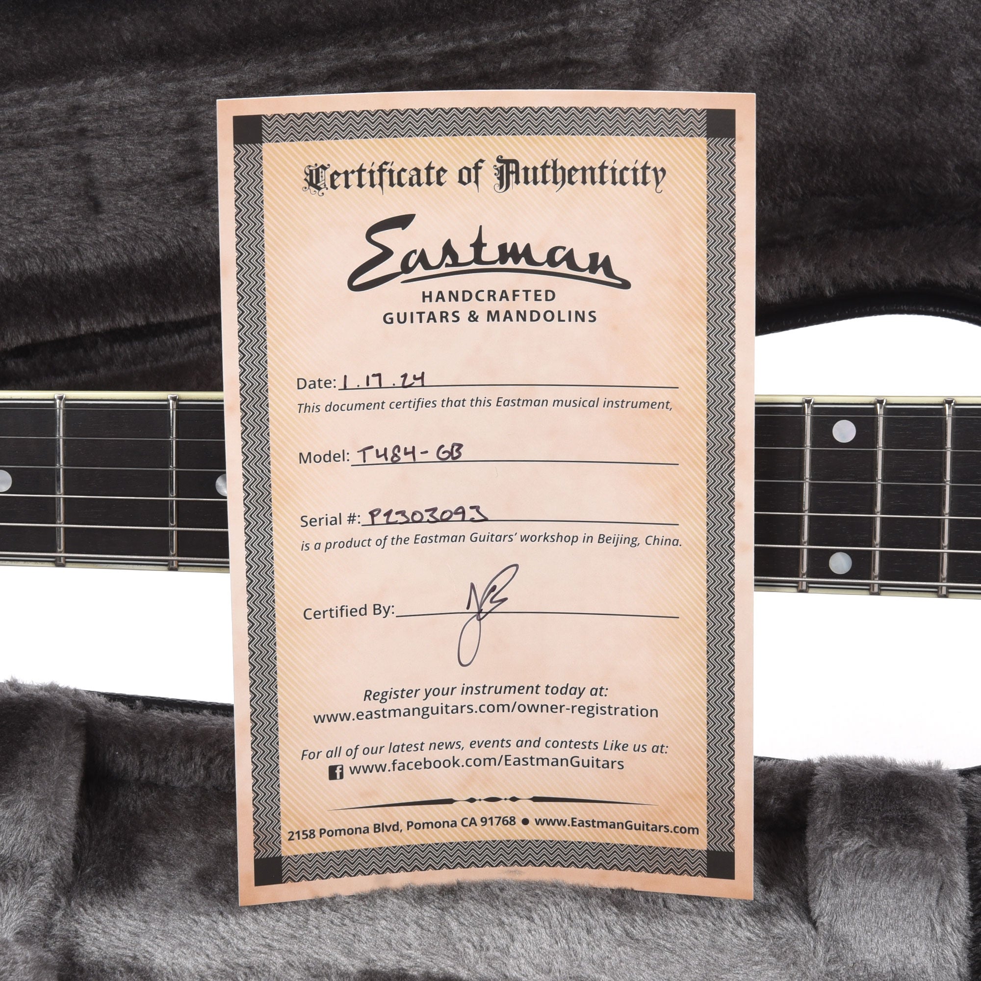Eastman T484 Thinline Truetone Gloss Goldburst Electric Guitars / Semi-Hollow