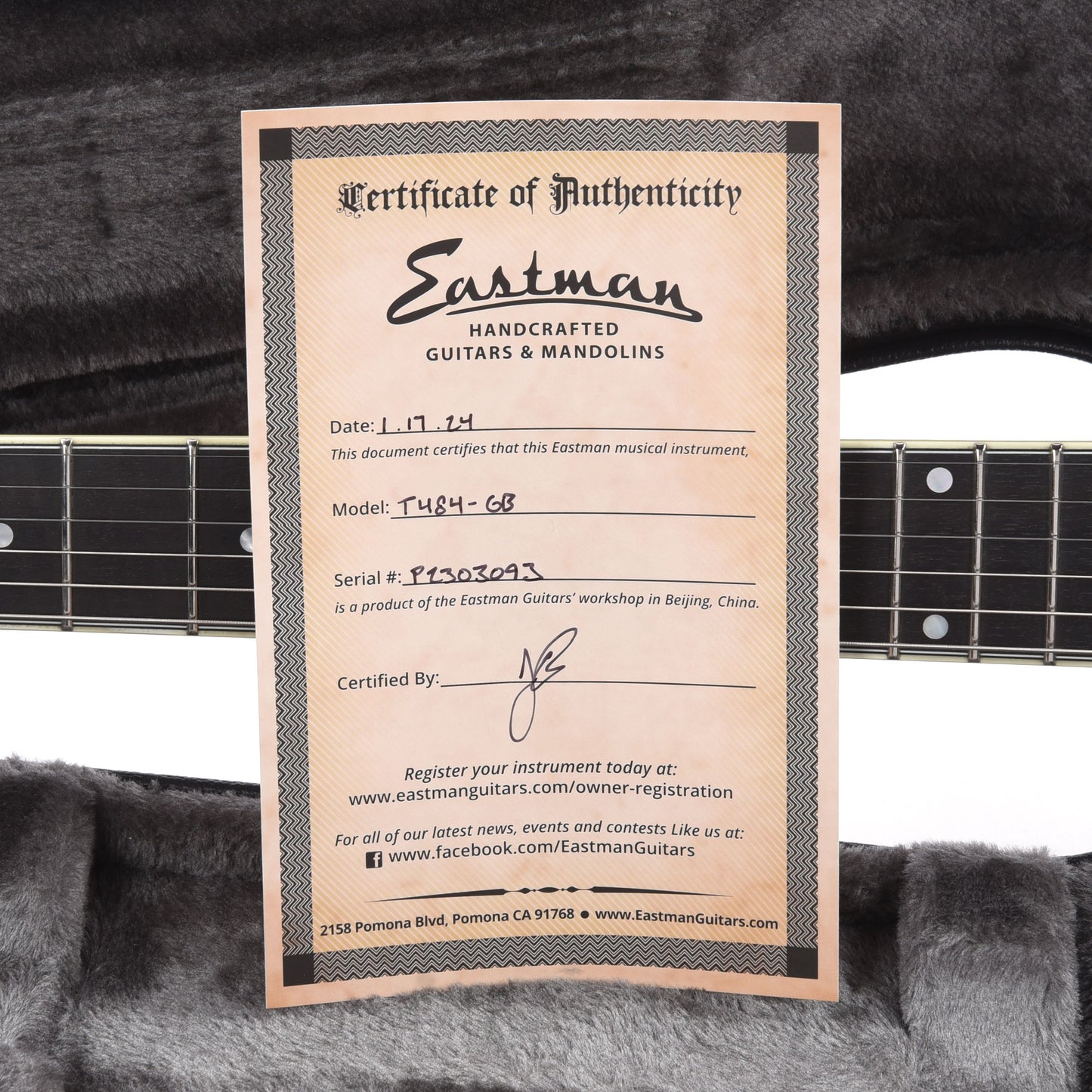Eastman T484 Thinline Truetone Gloss Goldburst Electric Guitars / Semi-Hollow
