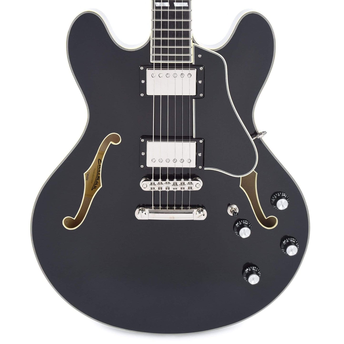 Eastman T486 Thinline Deluxe Black w/Seymour Duncan Humbuckers Electric Guitars / Semi-Hollow