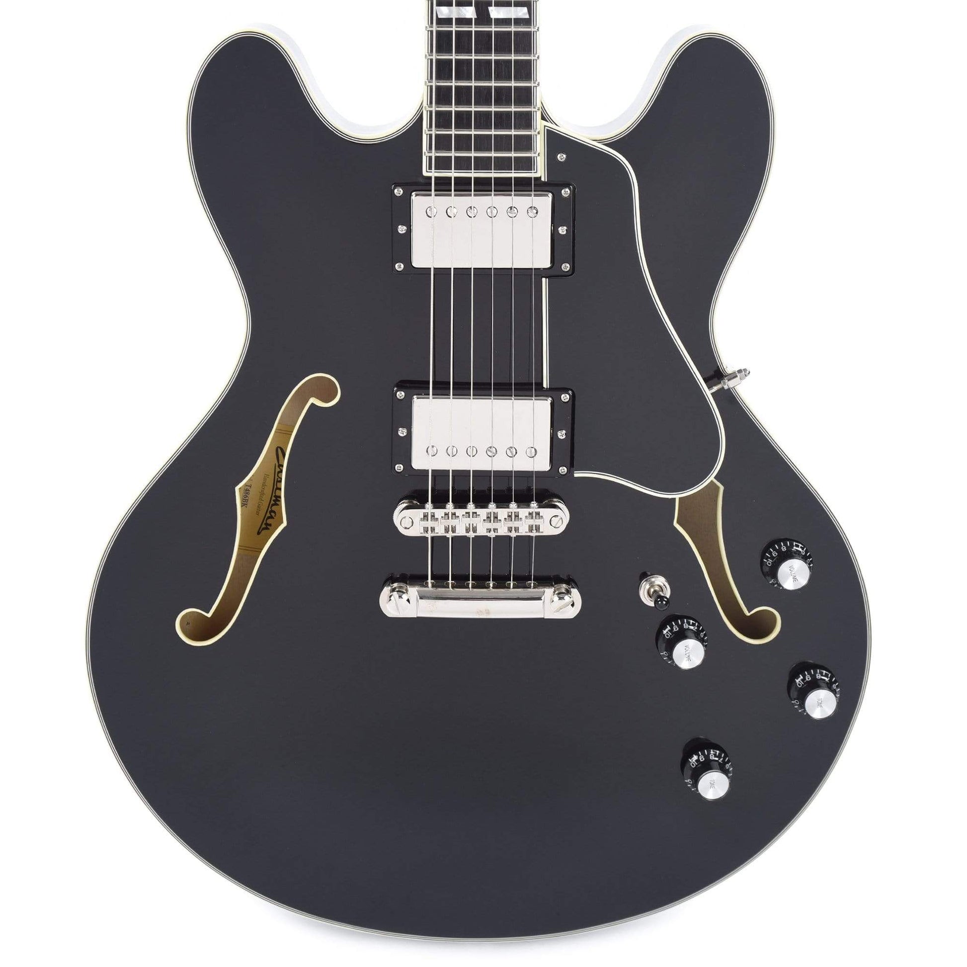 Eastman T486 Thinline Deluxe Black w/Seymour Duncan Humbuckers Electric Guitars / Semi-Hollow