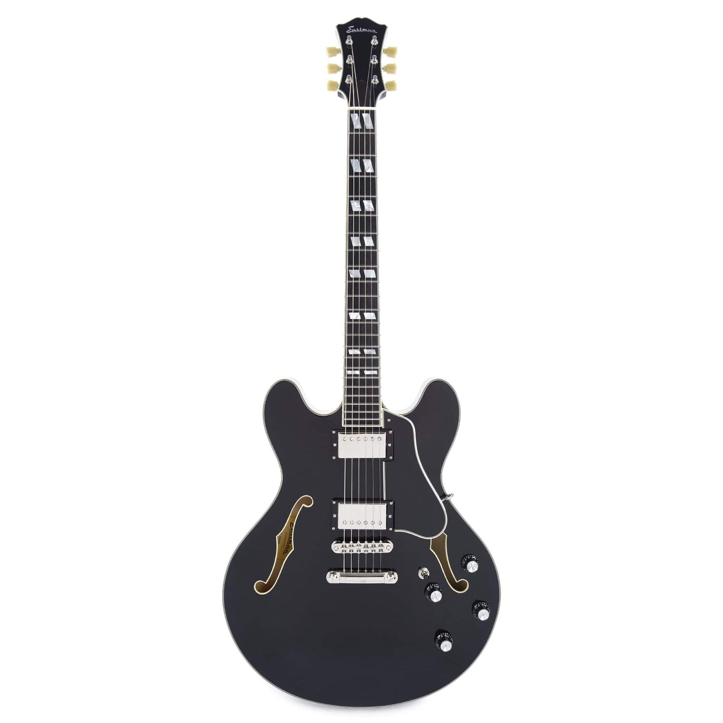 Eastman T486 Thinline Deluxe Black w/Seymour Duncan Humbuckers Electric Guitars / Semi-Hollow
