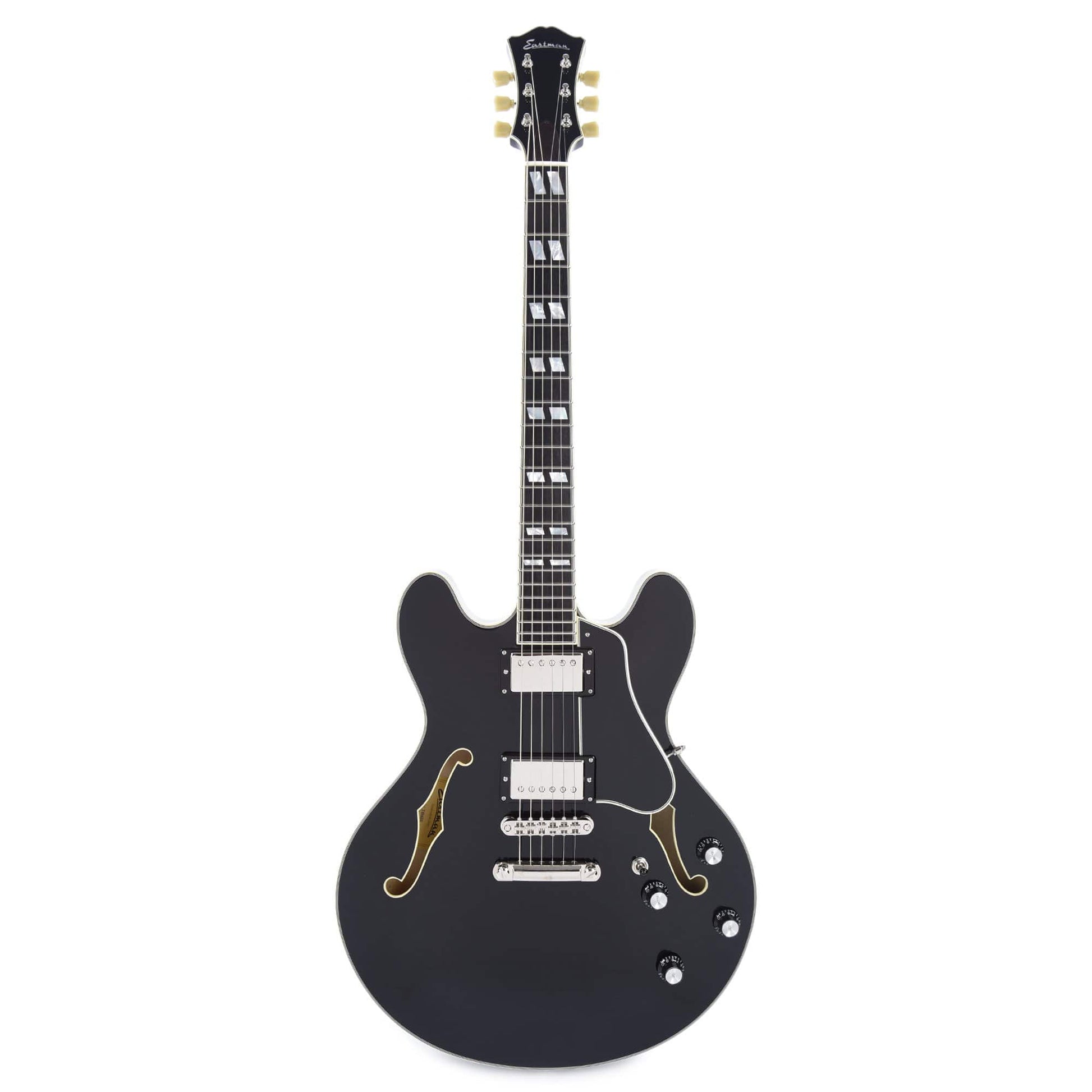Eastman T486 Thinline Deluxe Black w/Seymour Duncan Humbuckers Electric Guitars / Semi-Hollow