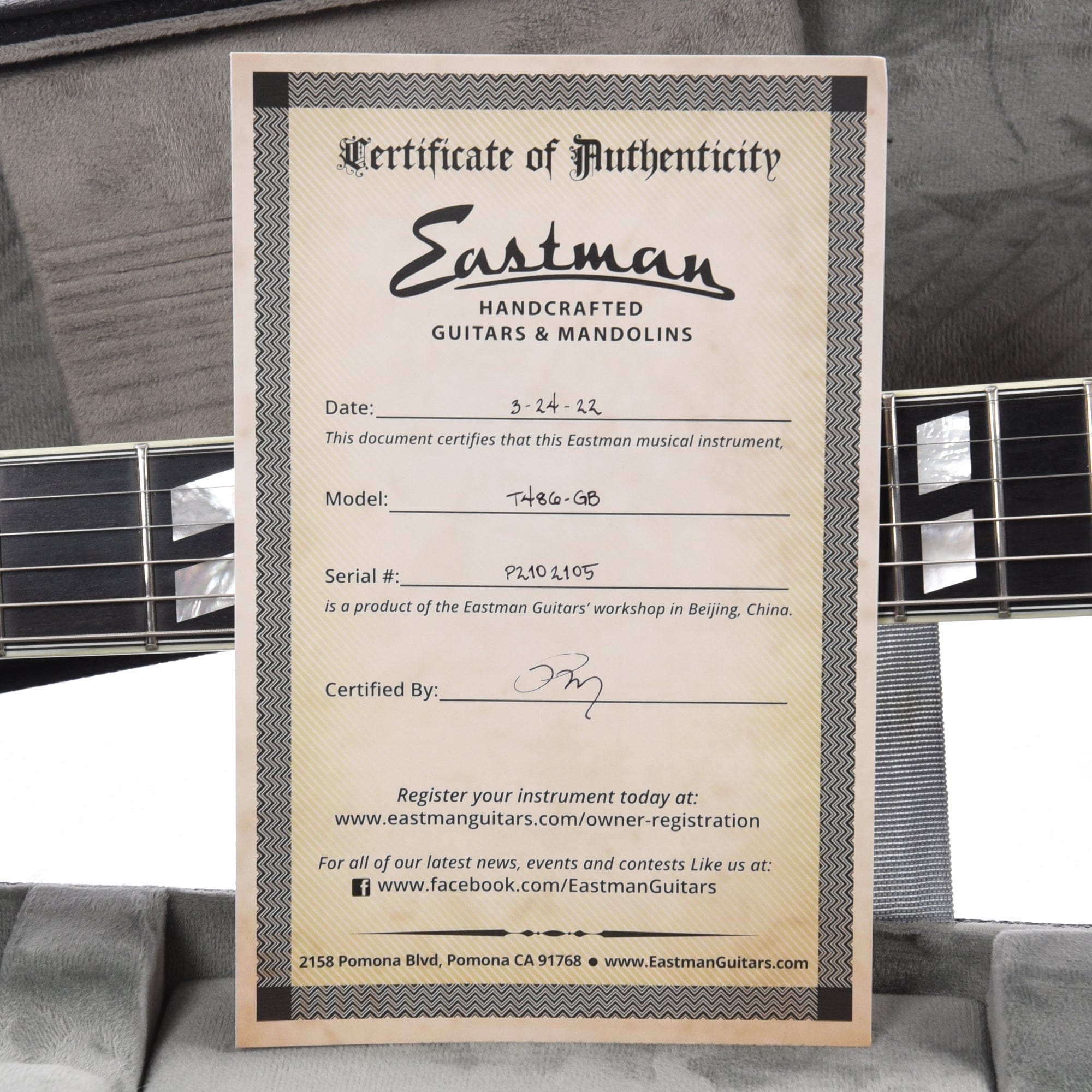 Eastman T486 Thinline Goldburst w/Seymour Duncan Humbuckers Electric Guitars / Semi-Hollow