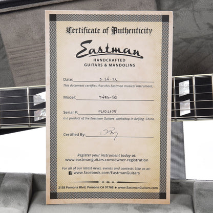 Eastman T486 Thinline Goldburst w/Seymour Duncan Humbuckers Electric Guitars / Semi-Hollow