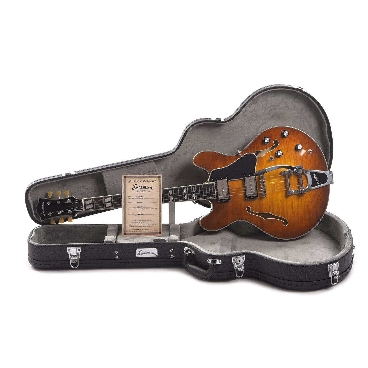 Eastman T486B Thinline Goldburst w/Seymour Duncan Pickups & Bigsby, Electric Guitars / Semi-Hollow