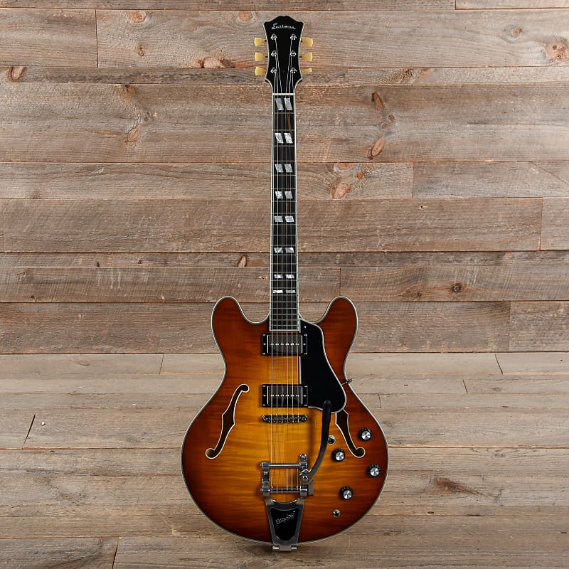 Eastman T486B Thinline Goldburst w/Seymour Duncan Pickups & Bigsby, Electric Guitars / Semi-Hollow