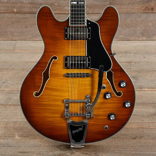 Eastman T486B Thinline Goldburst w/Seymour Duncan Pickups & Bigsby, Electric Guitars / Semi-Hollow