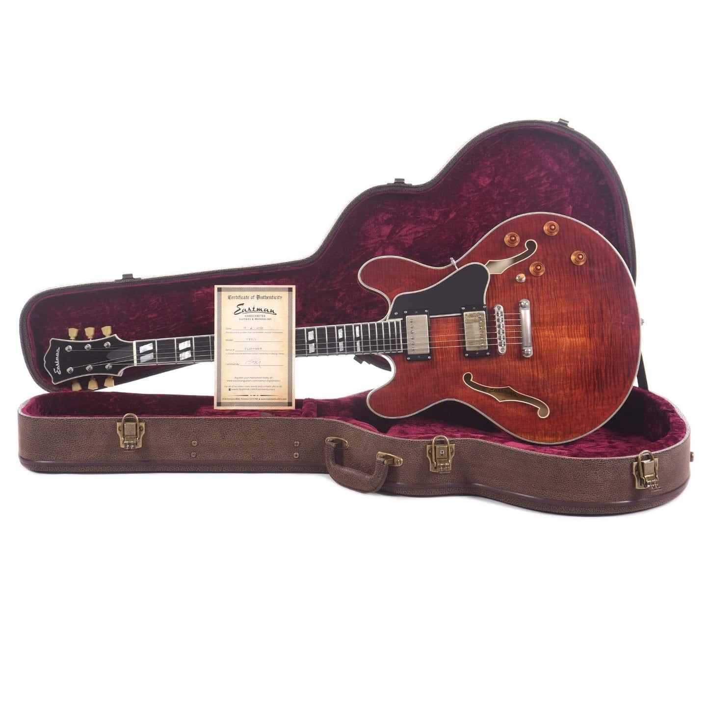 Eastman T59/v Classic Thinline Deluxe Antique Classic w/Seymour Duncan Antiquity Humbuckers Electric Guitars / Semi-Hollow