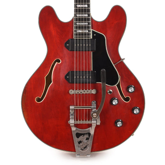 Eastman T64/v Thinline Antique Red Varnish w//Lollar Pickups & Bigsby Electric Guitars / Semi-Hollow