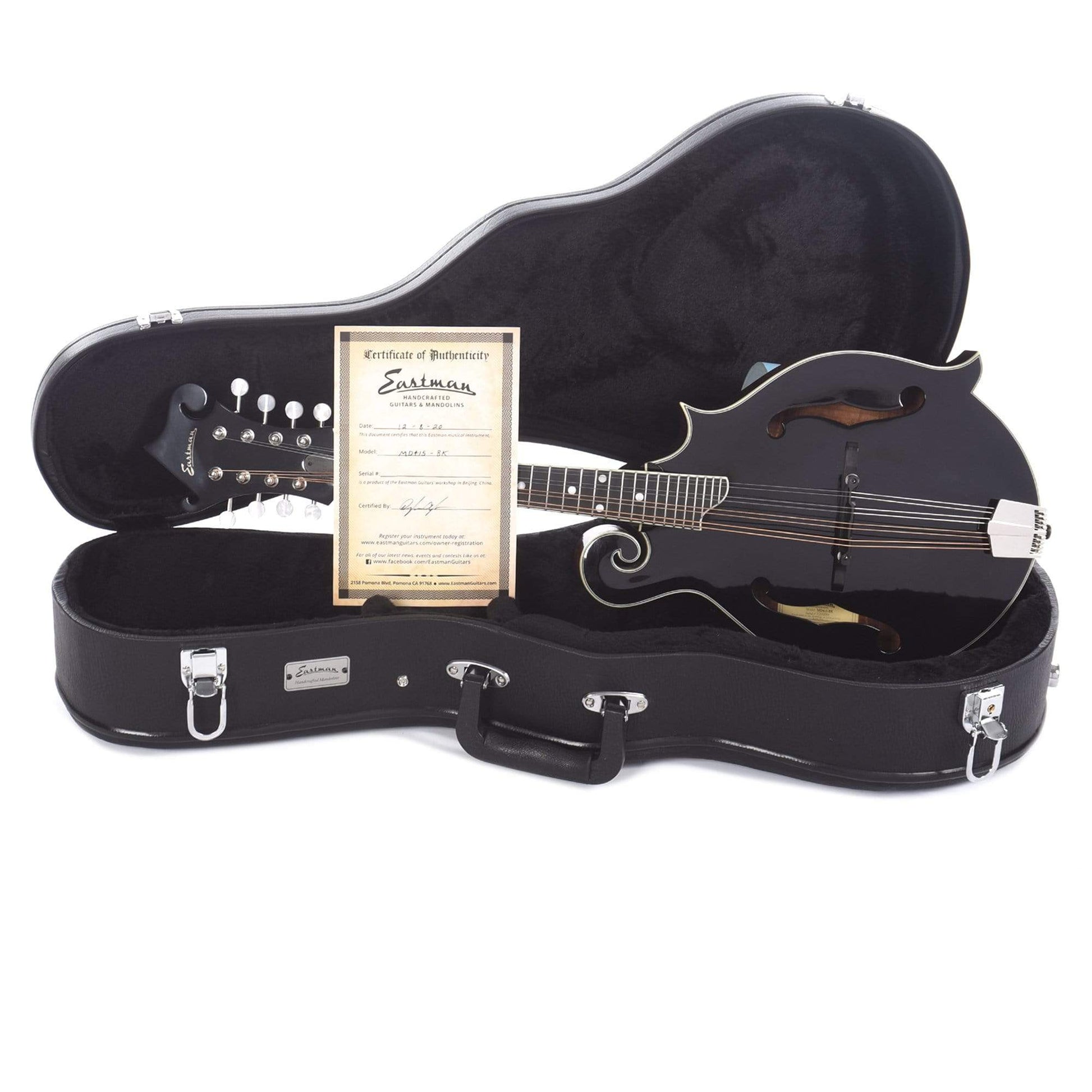 Eastman MD415 Sitka/Mahogany F-Style Mandolin Black Folk Instruments / Mandolins