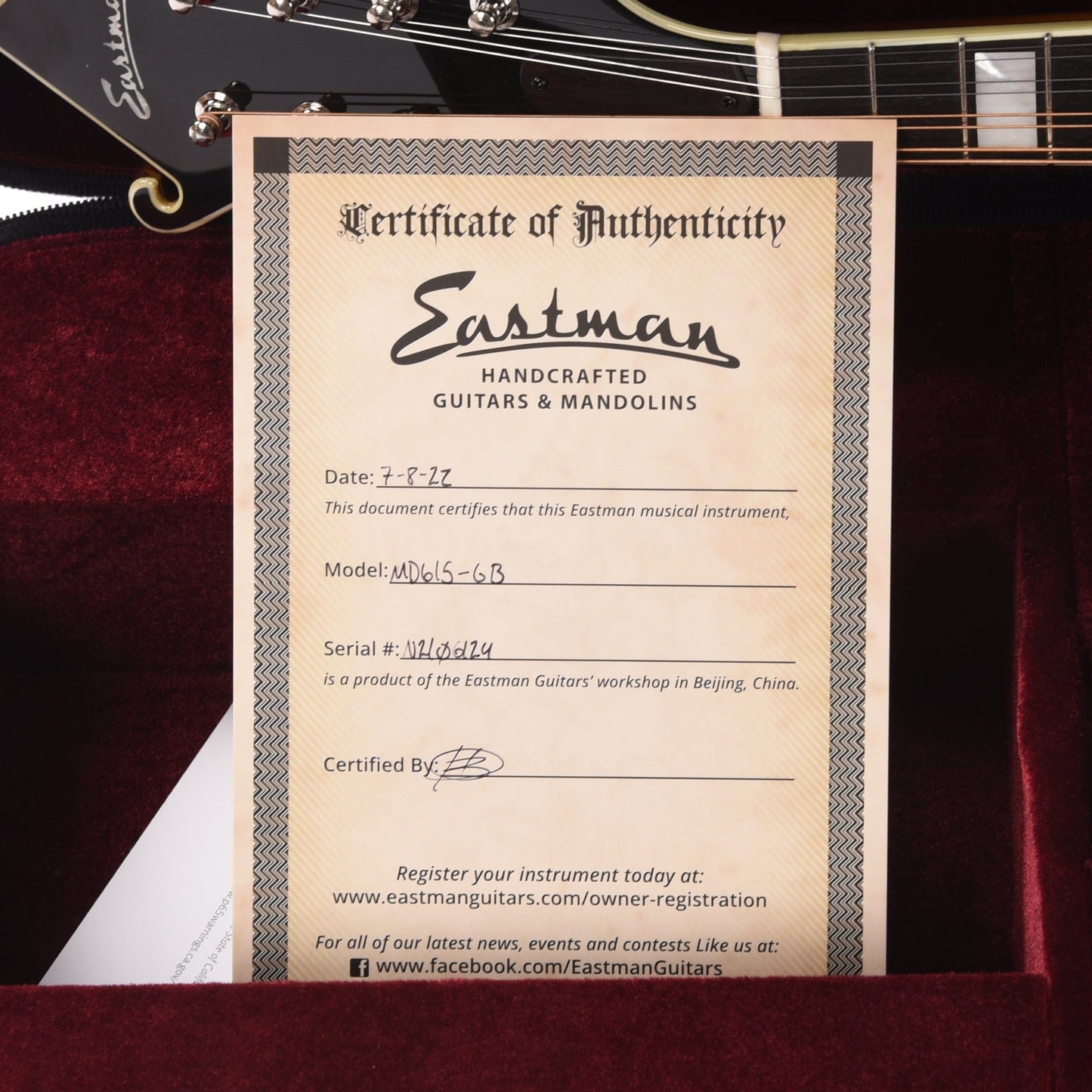 Eastman MD615 Sitka/Maple F-Style Mandolin Goldburst w/Pickup Folk Instruments / Mandolins