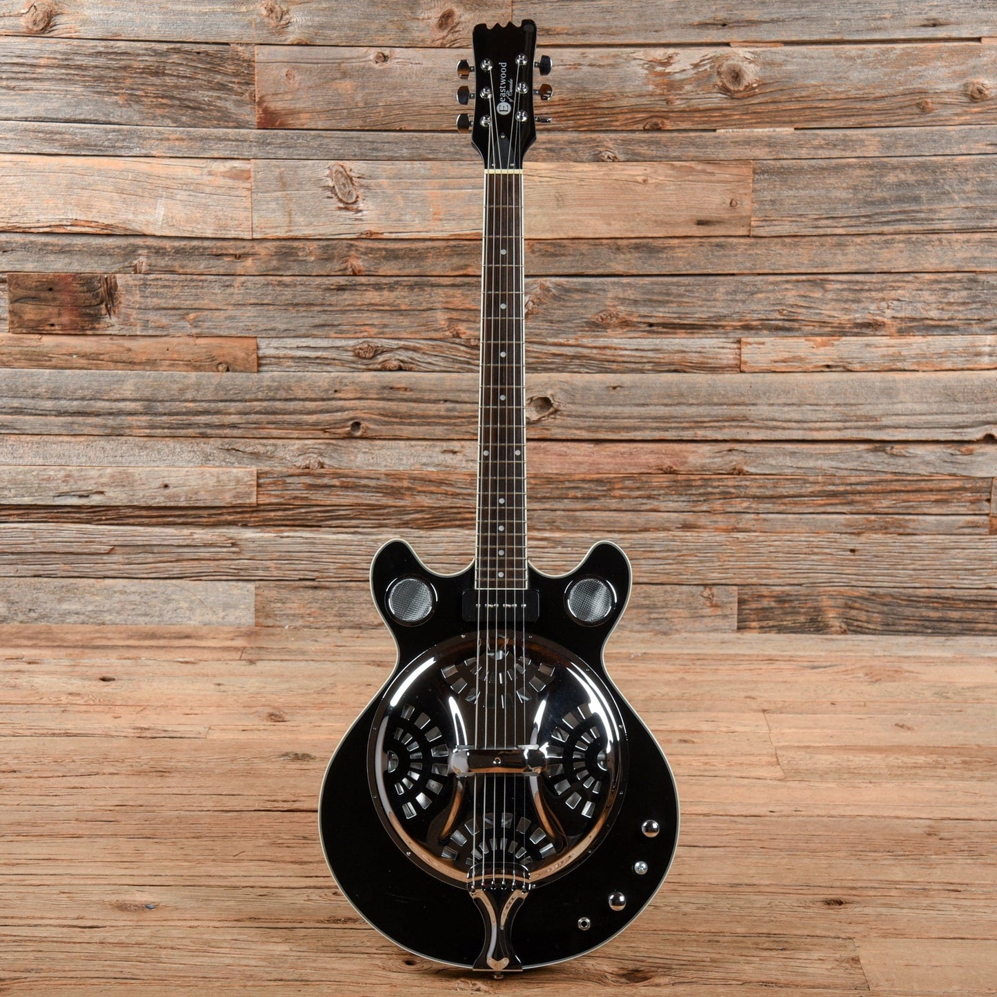 Eastwood Delta 6 Black Electric Guitars / Semi-Hollow