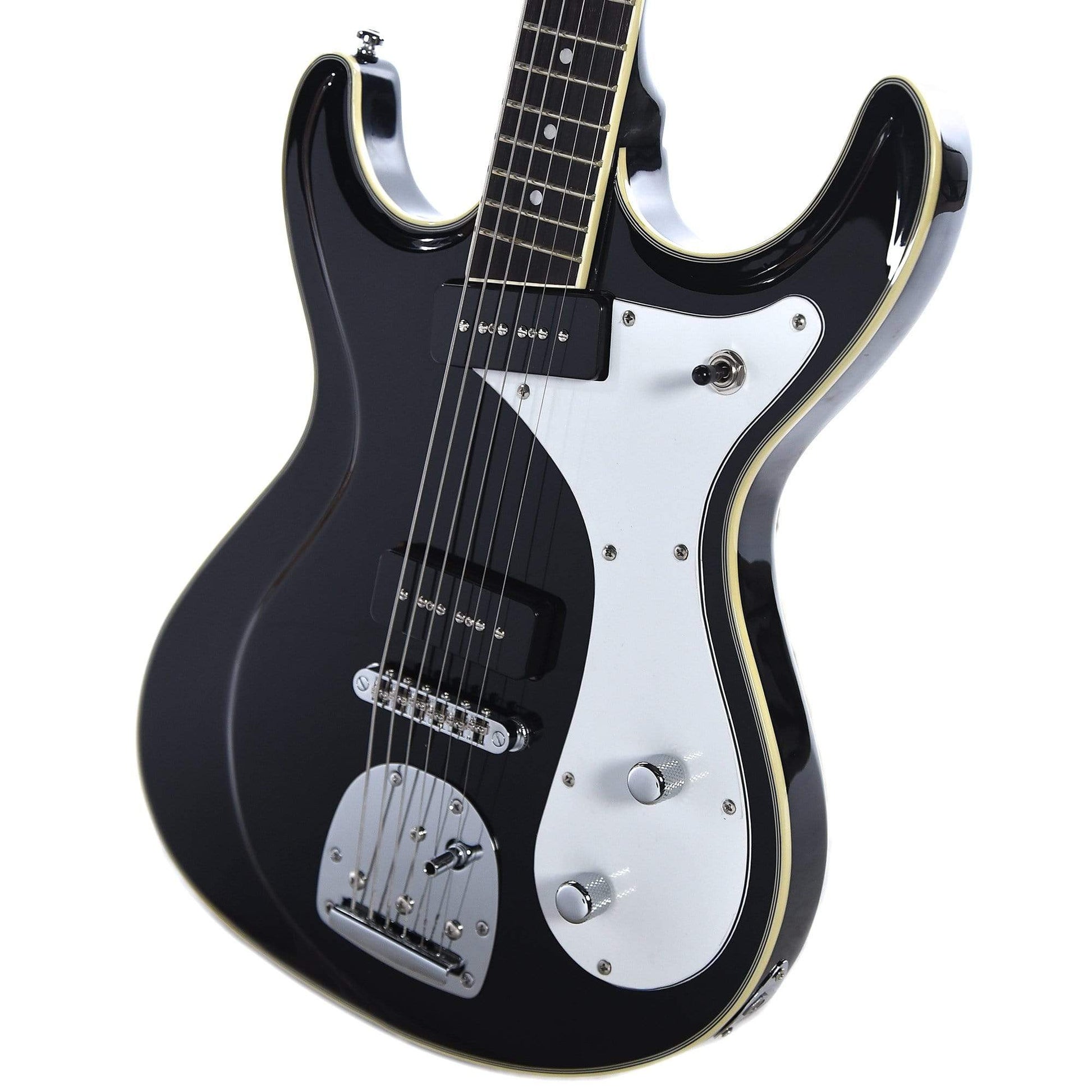 Eastwood Sidejack Baritone Deluxe Black w/Chrome Hardware Electric Guitars / Solid Body