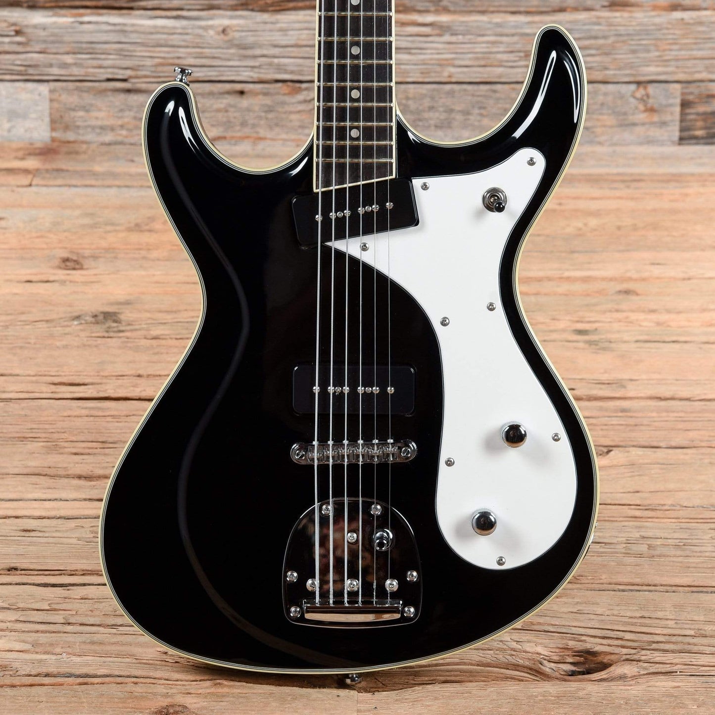 Eastwood Sidejack Baritone Deluxe Black w/Chrome Hardware Electric Guitars / Solid Body