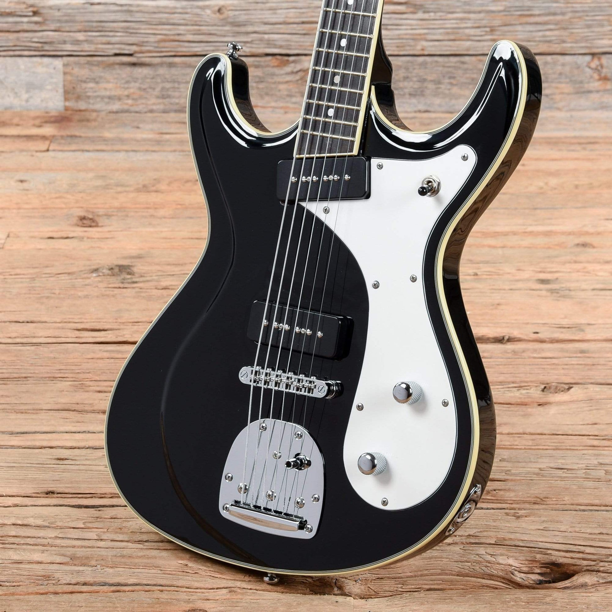 Eastwood Sidejack Baritone Deluxe Black w/Chrome Hardware Electric Guitars / Solid Body