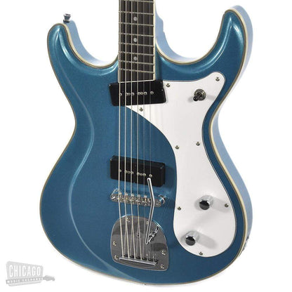 Eastwood Sidejack Baritone Deluxe Metallic Blue Electric Guitars / Solid Body