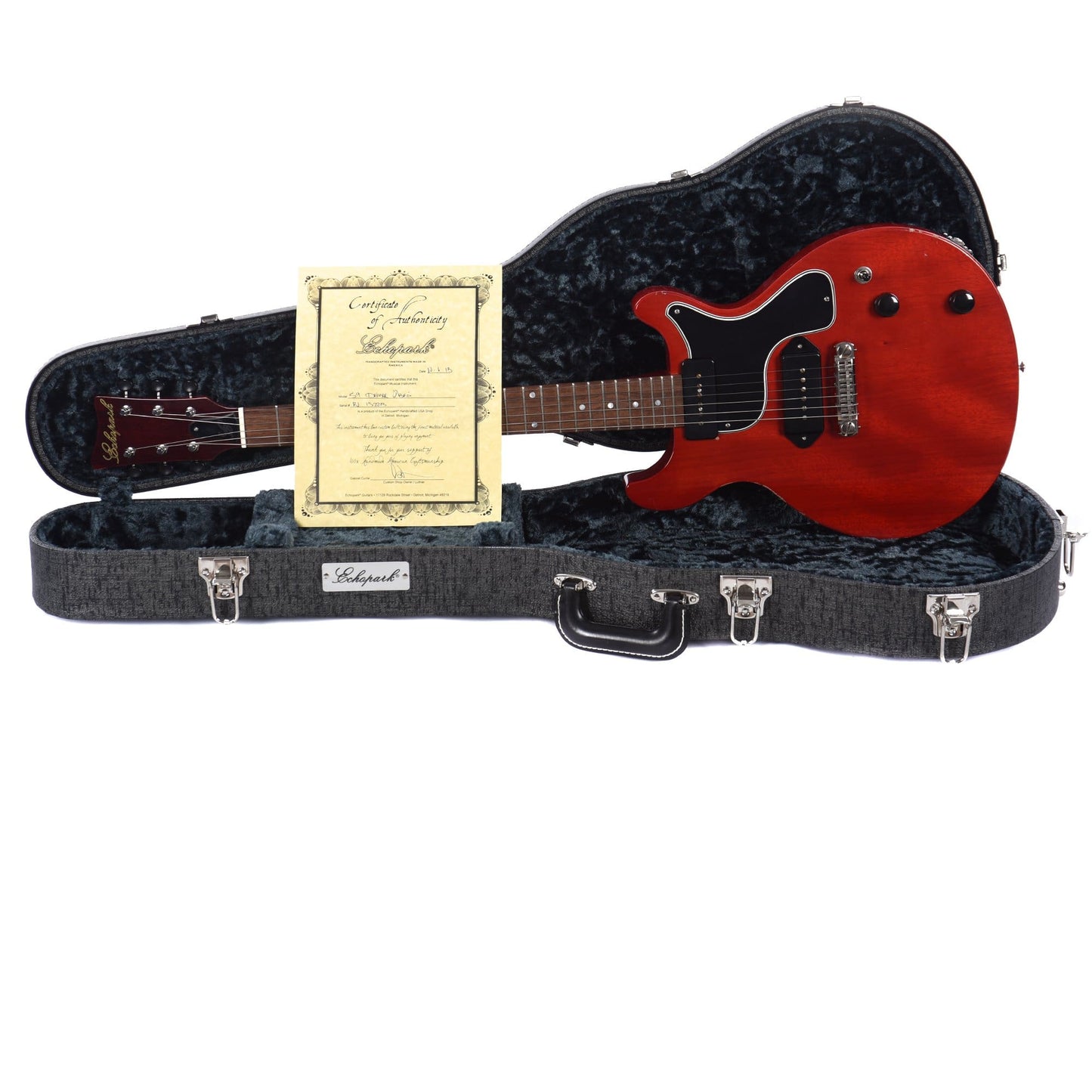 Echopark '59 Deluxe Cherry w/1pc Slab Mahogany Body & Arcane P90s Electric Guitars / Solid Body