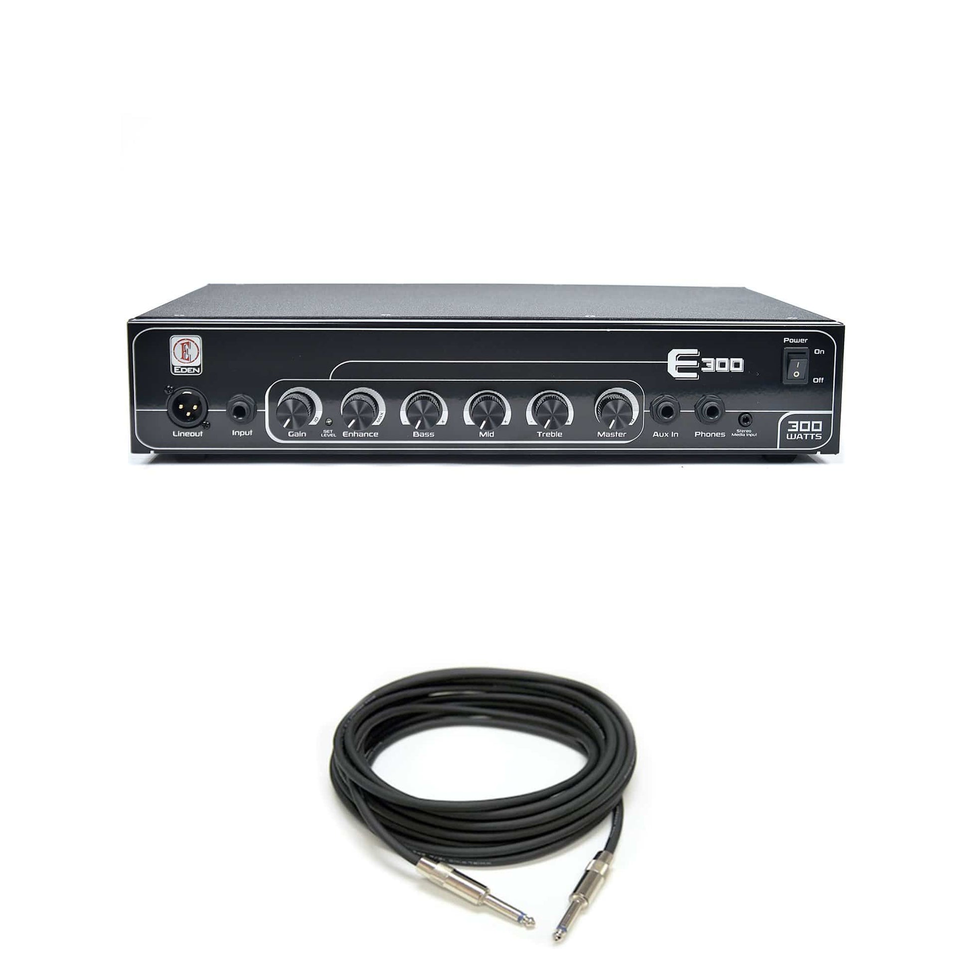 Eden 300W Head w/Stereo CD Input, Auto Compression, Enhance, 3 Band EQ, & Balanced DI Speaker Cable Amps / Bass Heads