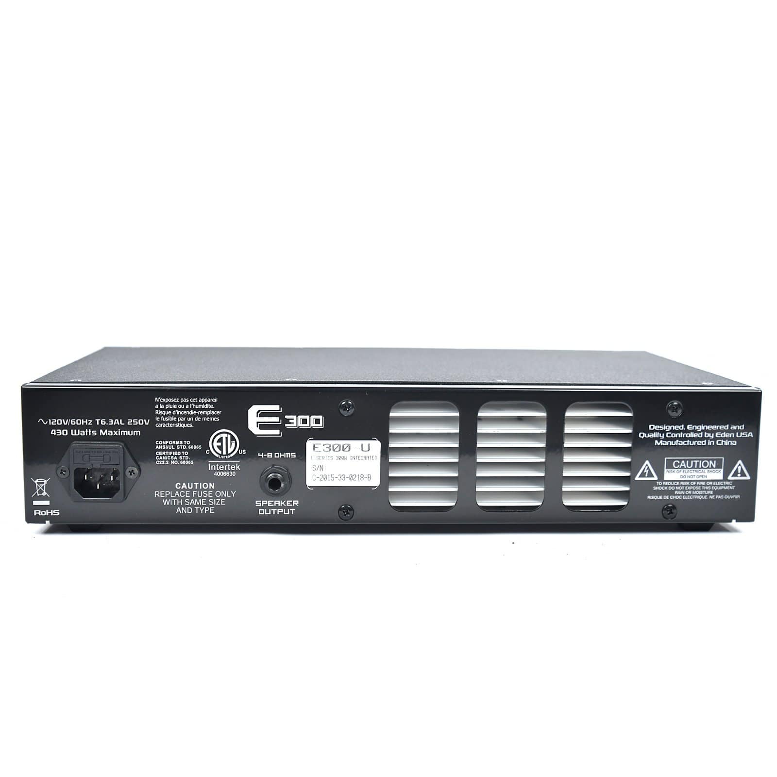 Eden 300W Head w/Stereo CD Input, Auto Compression, Enhance, 3 Band EQ, & Balanced DI Amps / Bass Heads