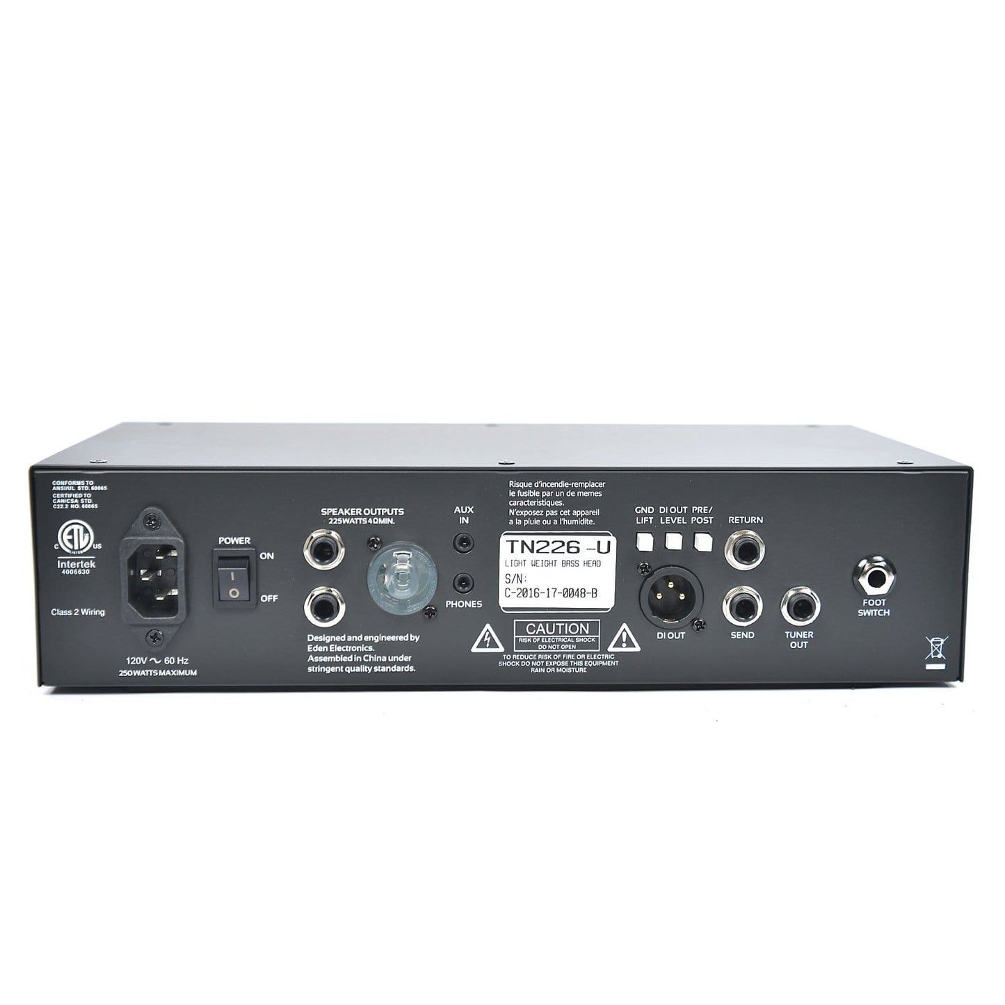 Eden Terra Nova TN226 225W Head w/Semi Parametric EQ Amps / Bass Heads