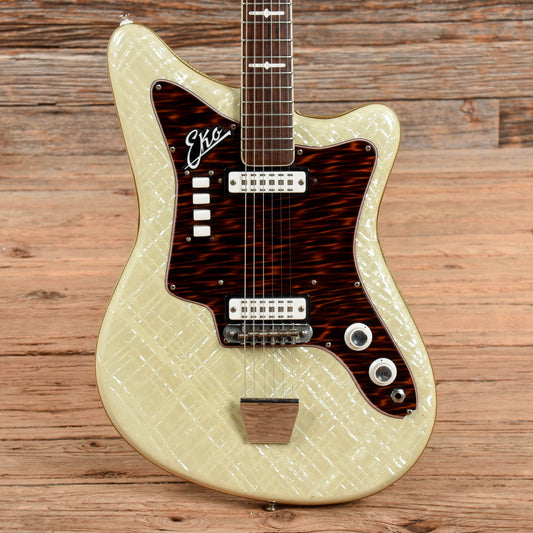 EKO 500 V2 White Pearloid 1960s Electric Guitars / Solid Body