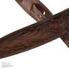 El Dorado Durango Hand-Tooled Wild Rose Leather Guitar Strap 2.5 Inch - Brown Accessories / Straps